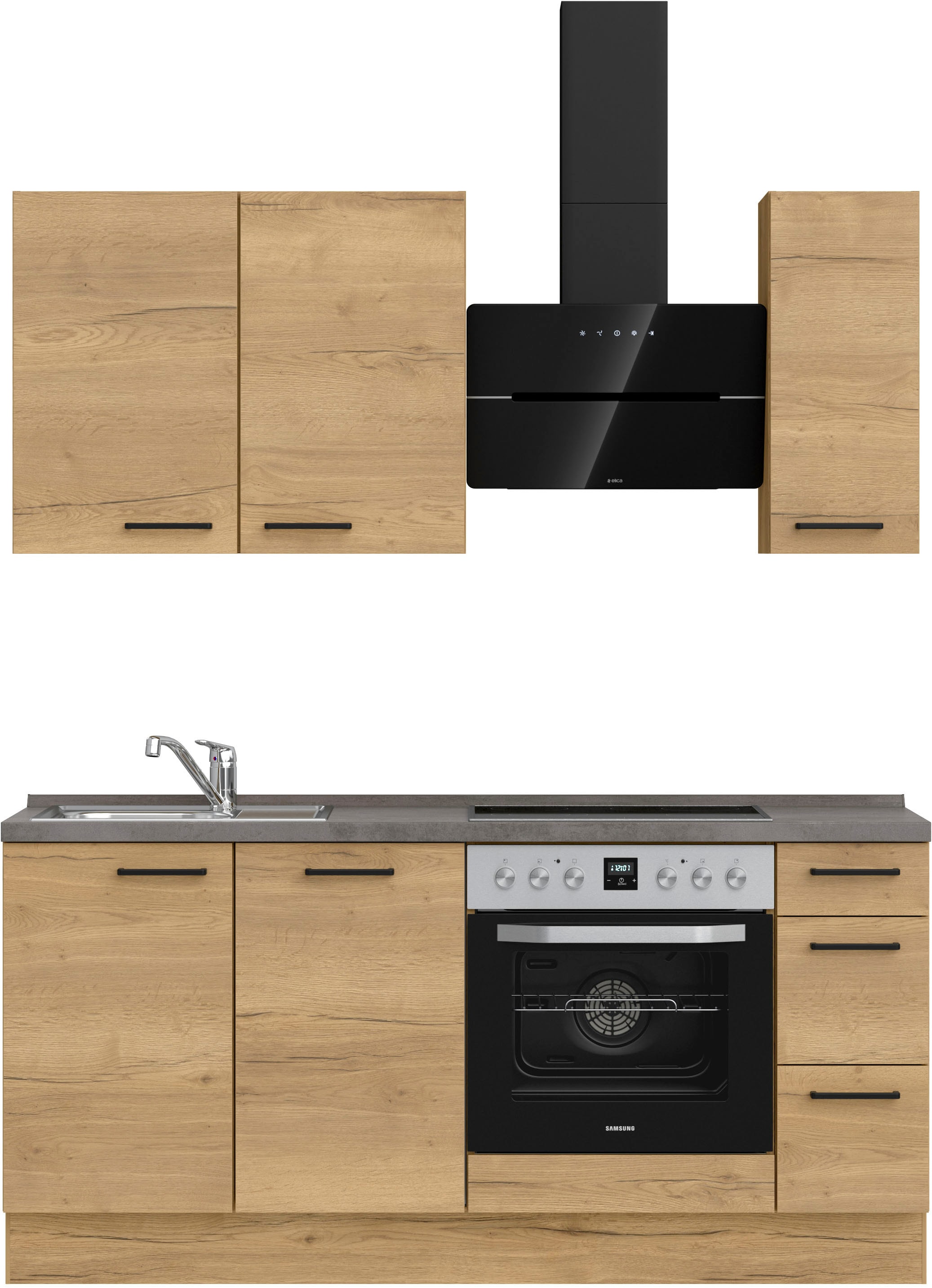 nobilia ""Structura II", NEU: individuell anpassbar mit gratis Profi-Beratung" vormontiert, Breite 180 cm, Ausrichtung wählbar, wahlw. mit E-Geräten