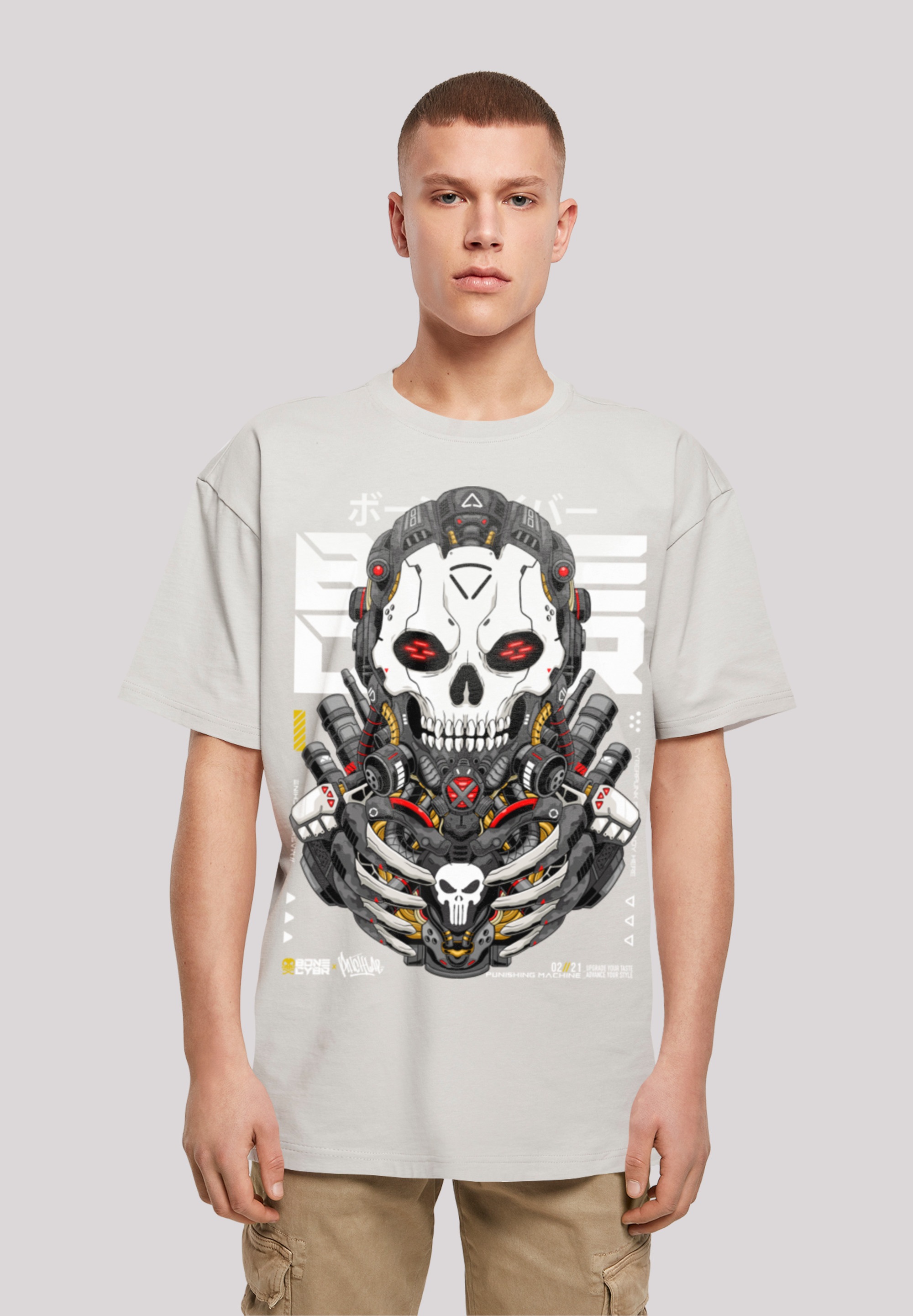 F4NT4STIC T-Shirt "Bone Cyber Punishing Machine CYBERPUNK STYLES", Print