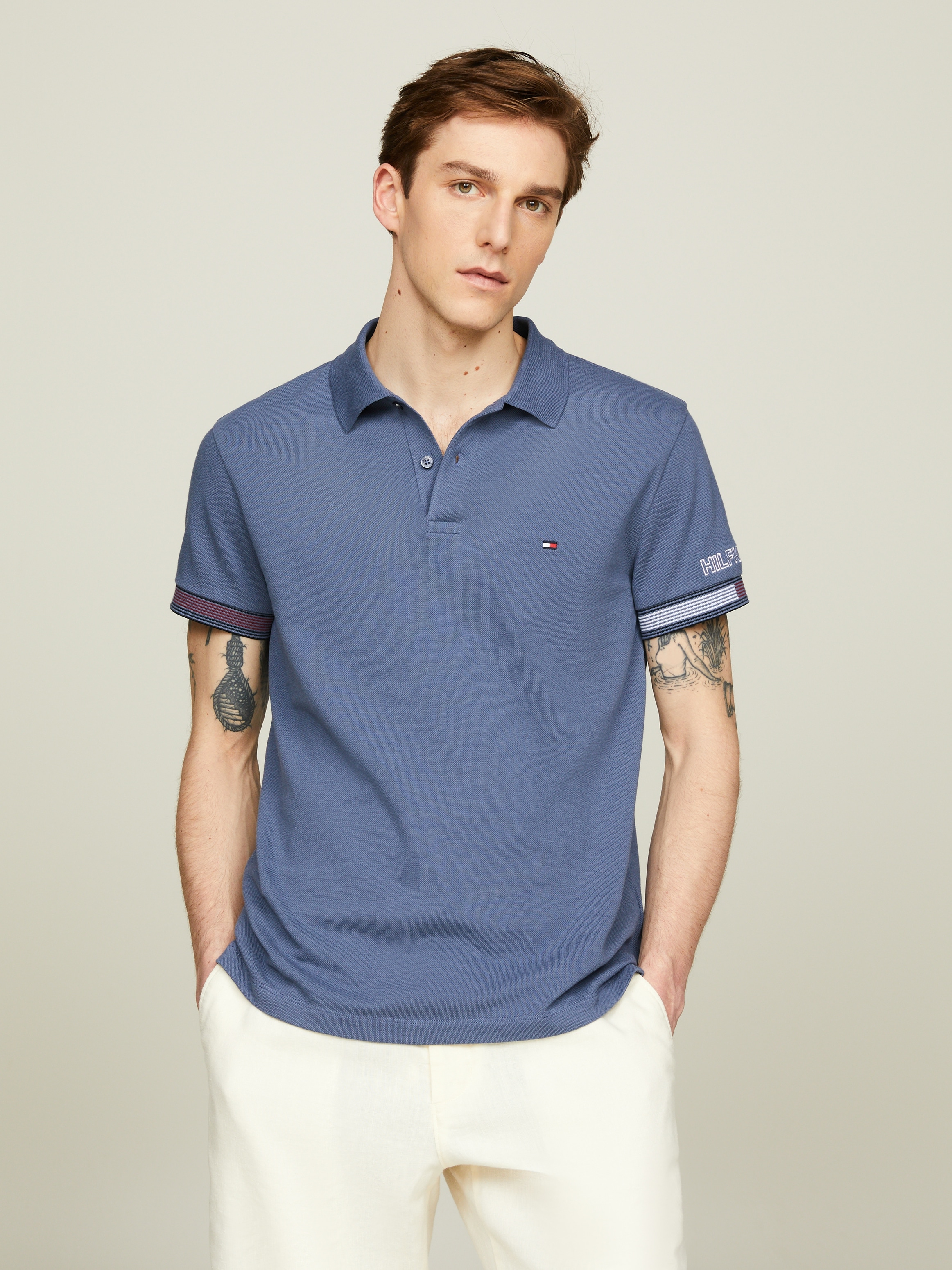 Tommy Hilfiger Poloshirt "FLAG CUFF SLIM POLO" günstig online kaufen