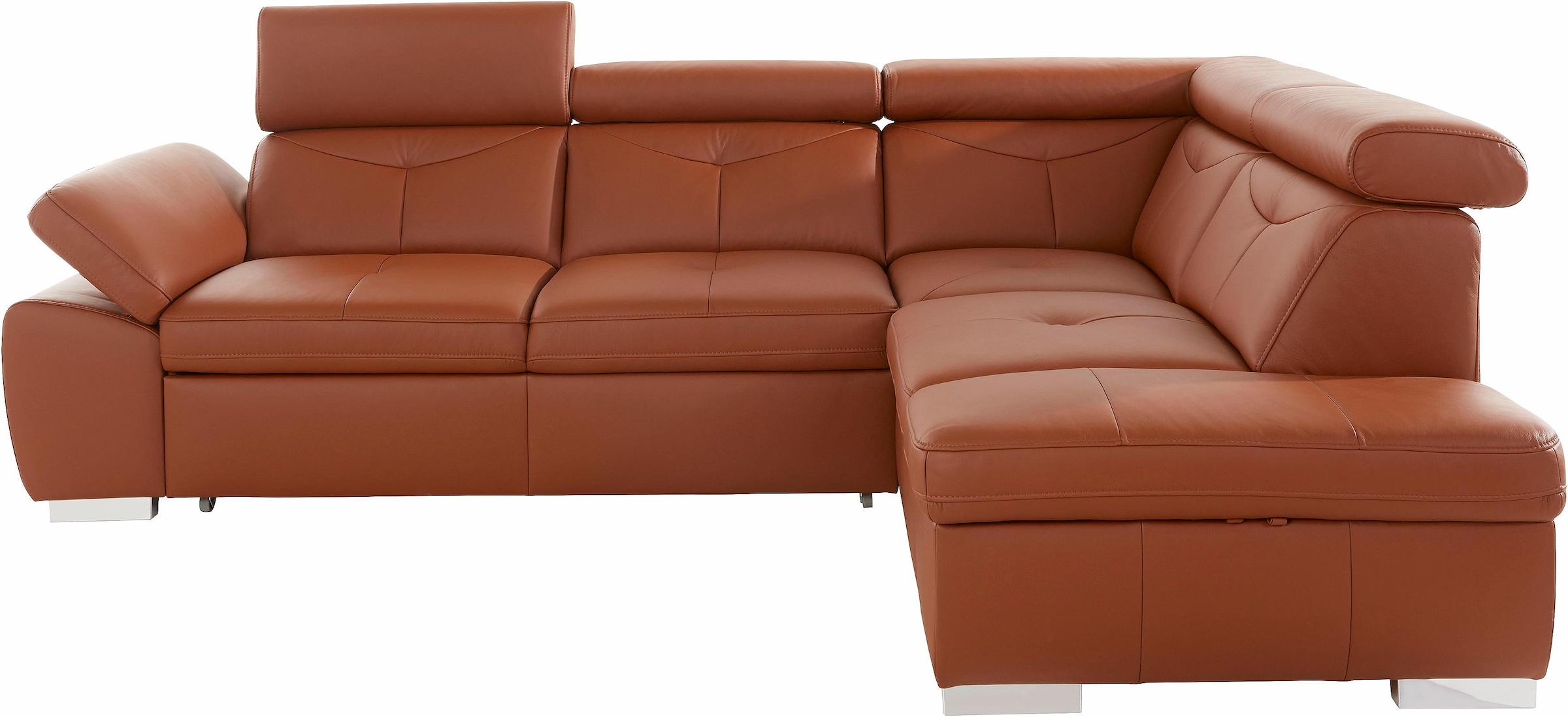 exxpo - sofa fashion Ecksofa »Spring, super bequem und komfortabel mit Armteil- und Kopfteilfunktion«, wahlweise mit Bettfunktion und Bettkasten, L-Form
