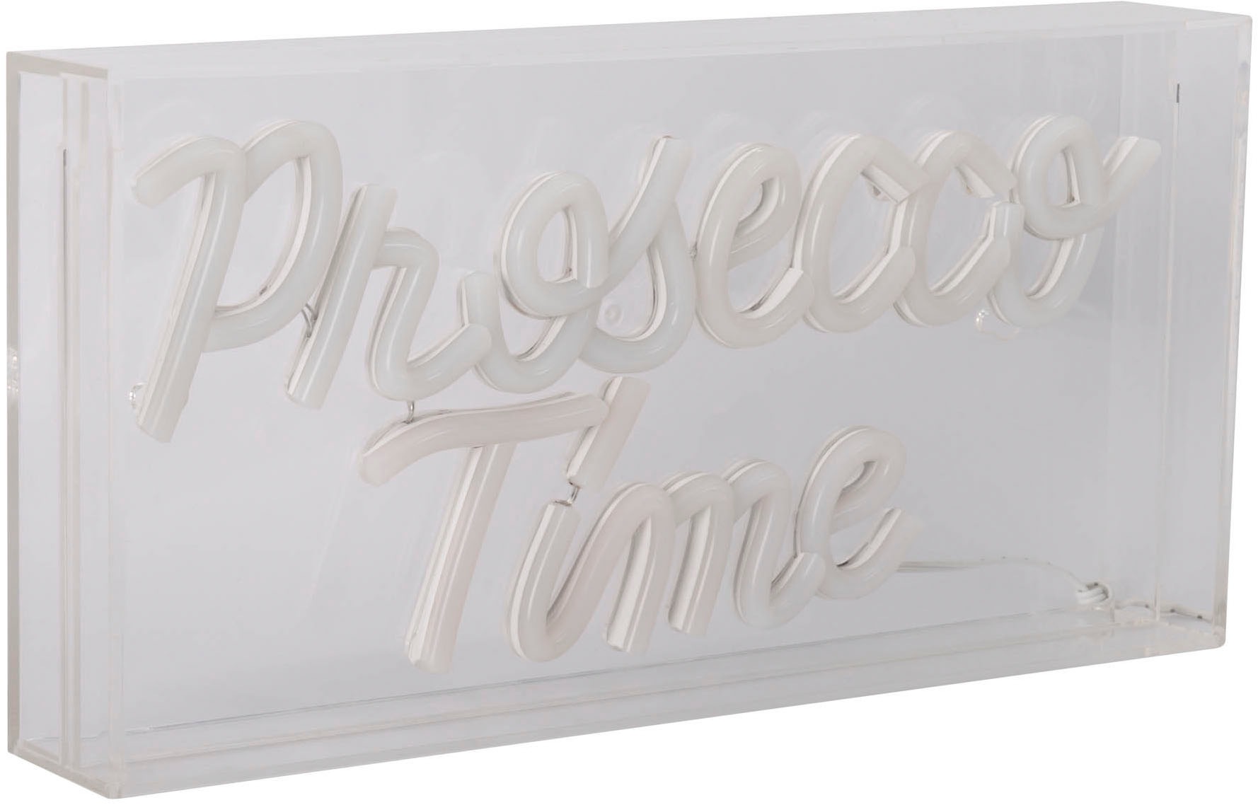 näve LED Dekolicht »PROSECCO TIME«, 1 flammig, Leuchtmittel LED-Modul | LED fest integriert, Schriftzug beleuchtet blau rot, Tisch- Wandfunktion, transparent, USB