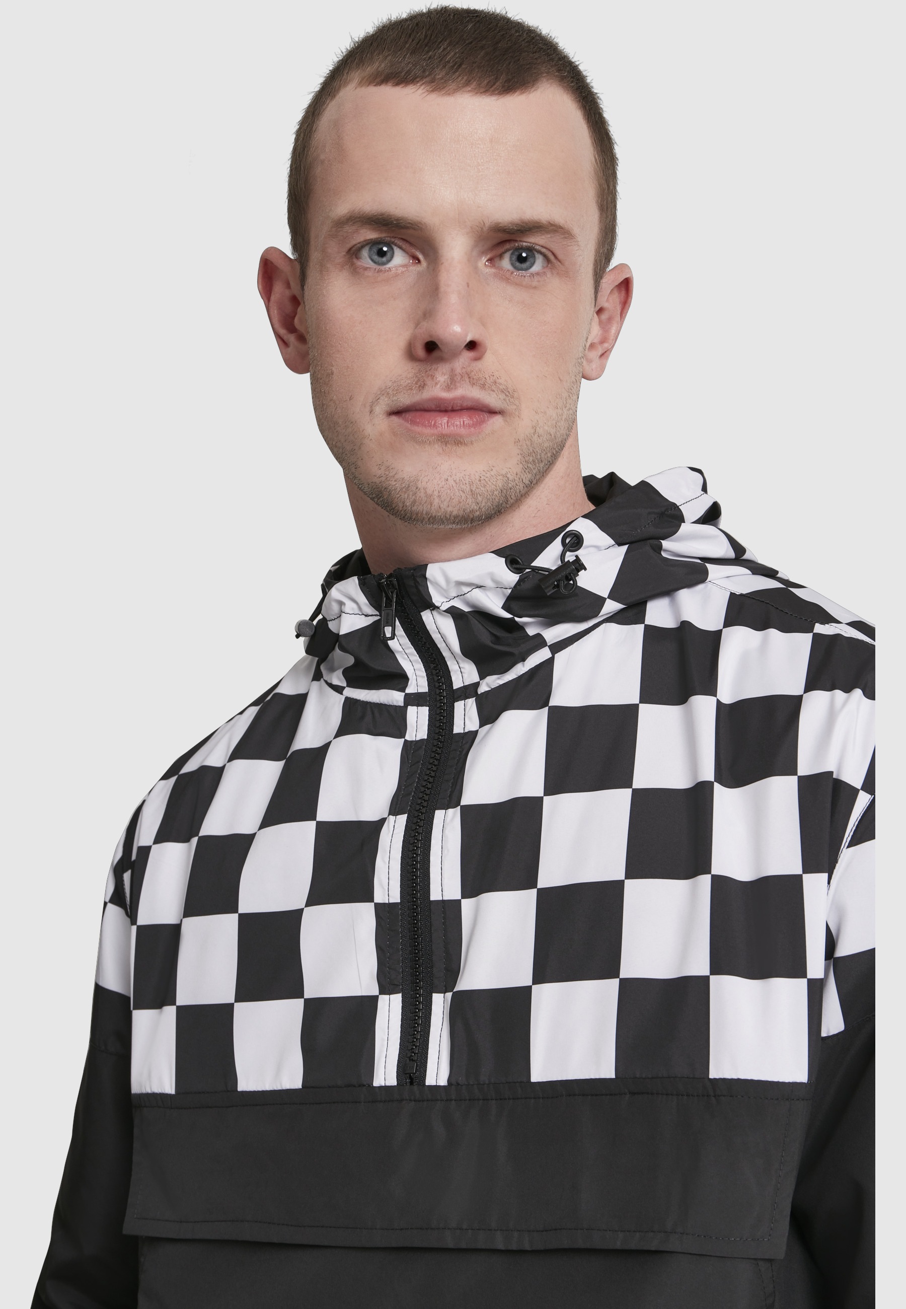 URBAN CLASSICS Langmantel »Urban Classics Herren Check Pull Over Jacket«