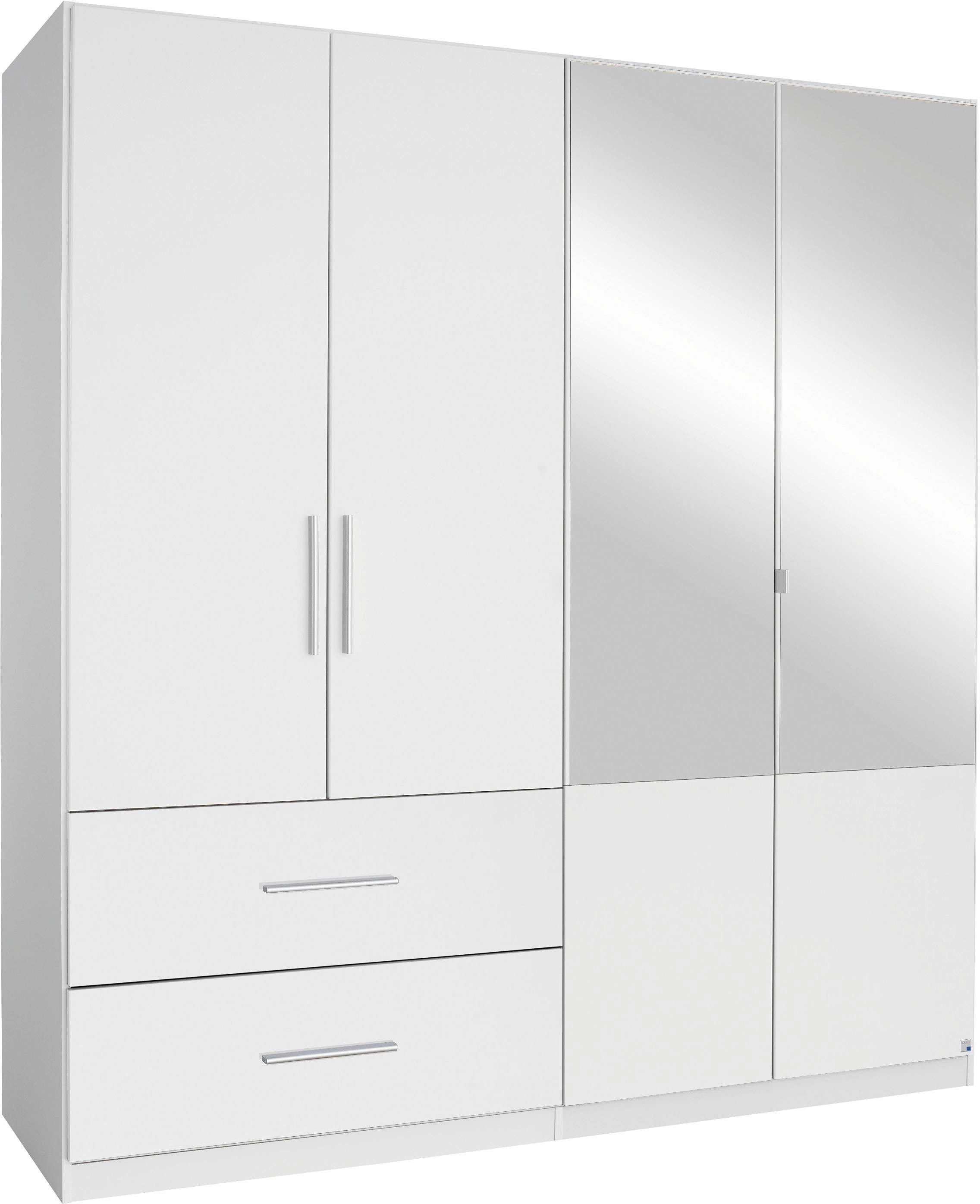 rauch Kleiderschrank "Drehtürenschrank Schrank Garderobe Wäscheschrank Schlafzimmer ALVOR" Breiten 91/136/181 cm, Höhe 197 cm, erhältlich optional mit Spiegel, 2 große Schubladen MADE IN GERMANY