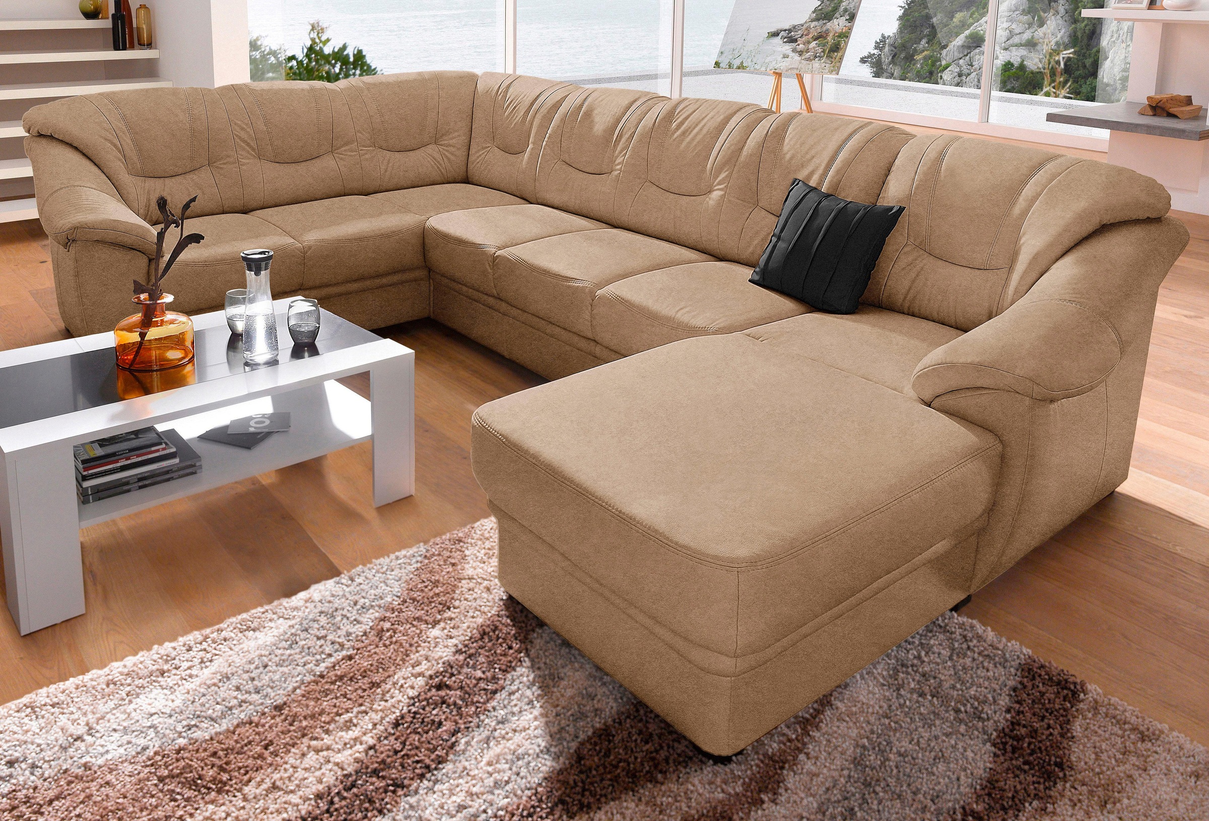SIT & MORE Savona U-Shape Sofa Brown 4