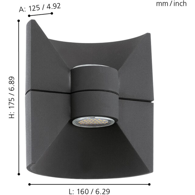 EGLO LED Außen-Wandleuchte »Redondo«, 2 flammig-flammig, Eckmontage möglich,  LED tauschbar | BAUR