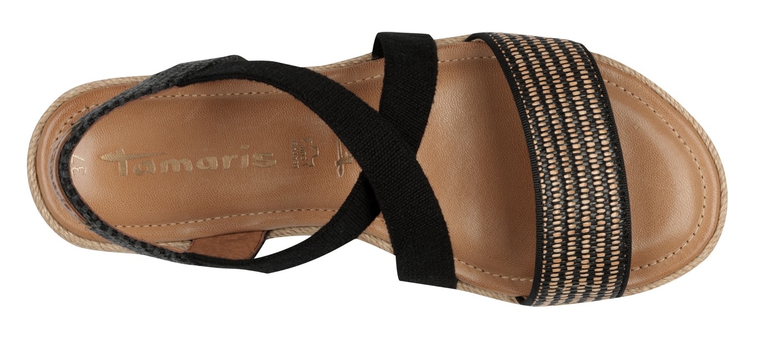 Tamaris Riemchensandale, Plateau, Sandalette, Sommerschuh mit Kontrast-Details