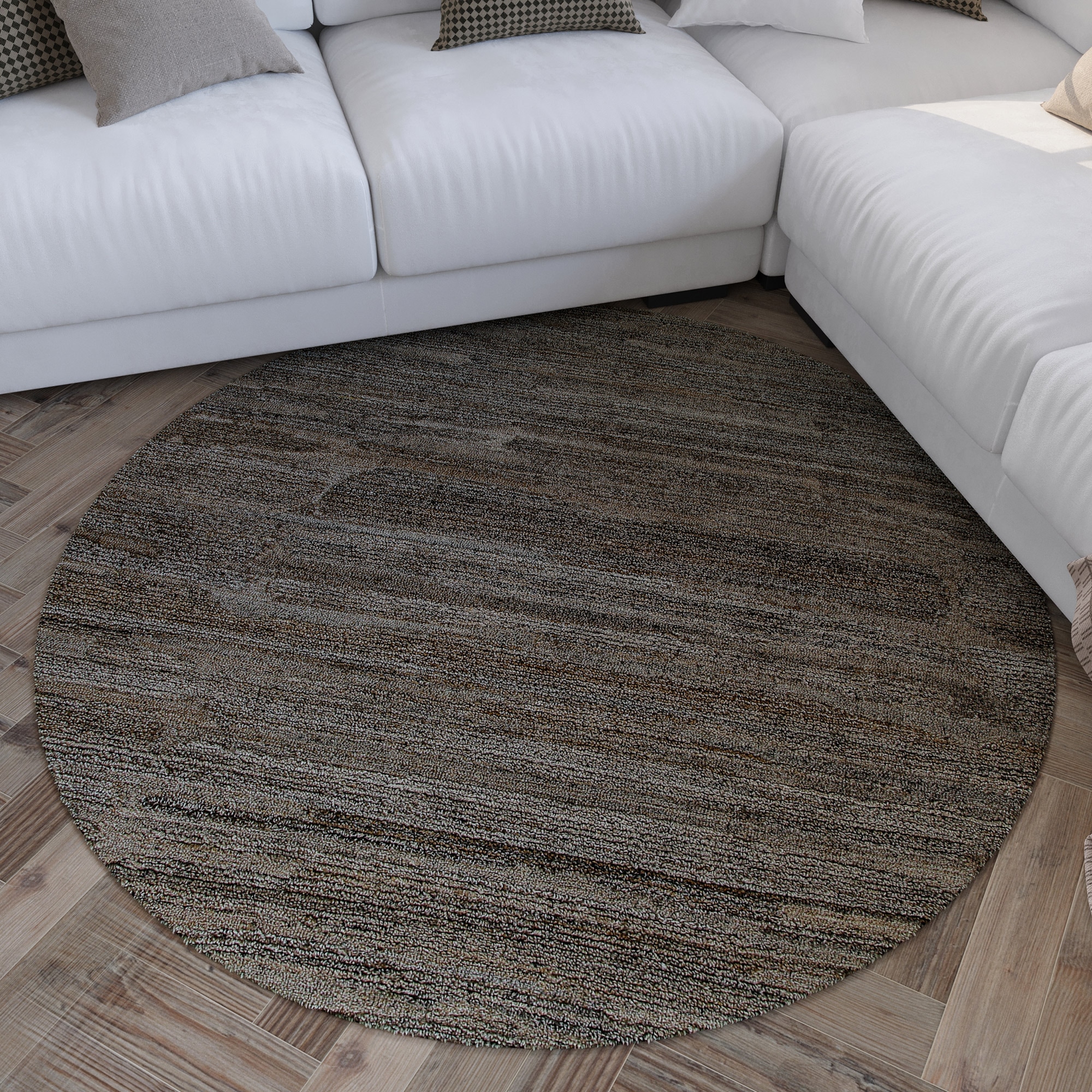 Wecon home Teppich "Hamptons EIGHTEEN" rund 15 mm Höhe Kurzflor, Wohnzimmer günstig online kaufen