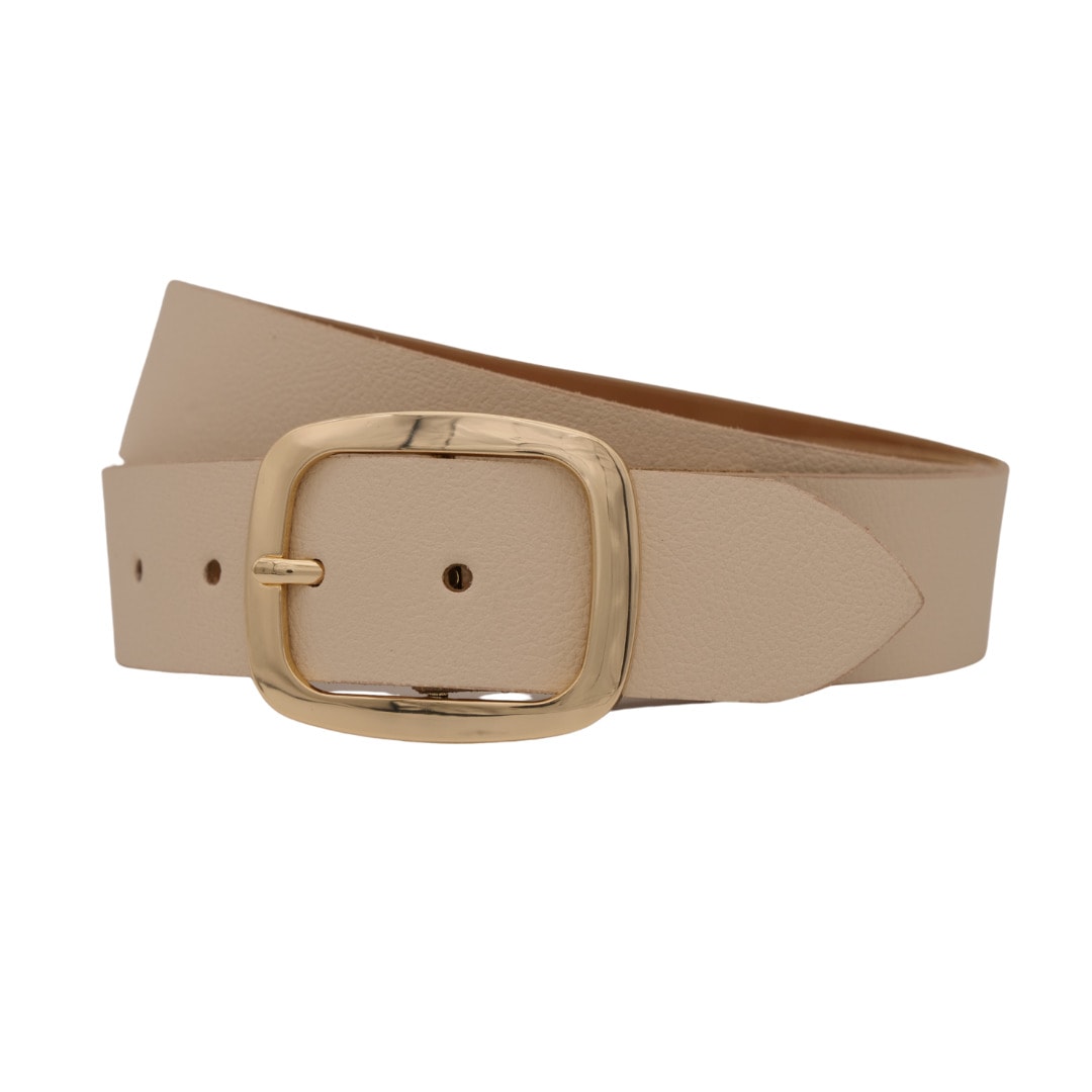 Ledergürtel ANNAMATONI "AnnaMatoni Ledergürtel Zia Ledergürtel Zia", Damen, Gr. TW100 - 115cm Gesamtlänge, beige (creme 105), 100% Leder, Gürtel Ledergürtel