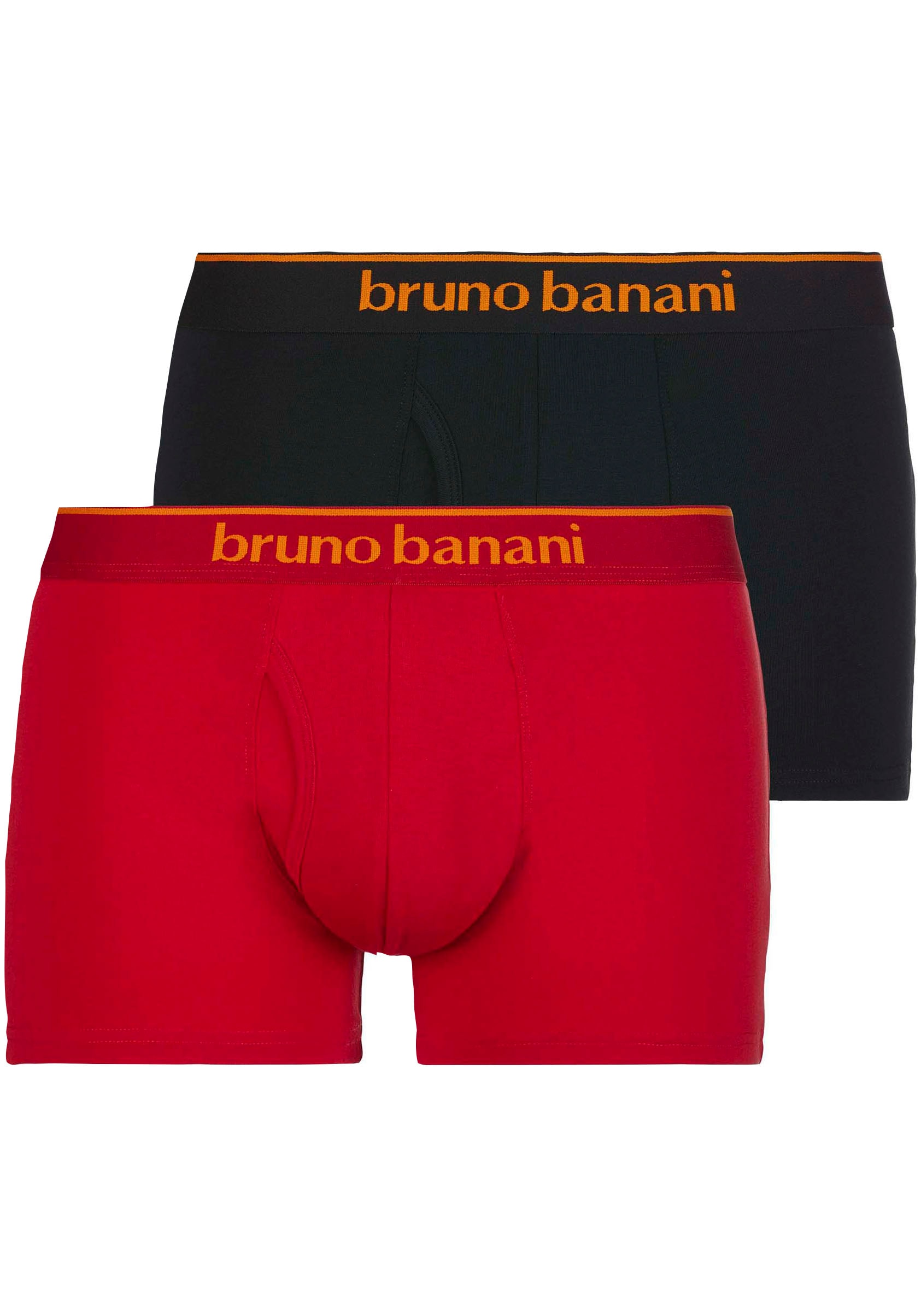 Bruno Banani Boxershorts "Short 2Pack Quick Access", (2er Pack), Kontrastfarbene Details