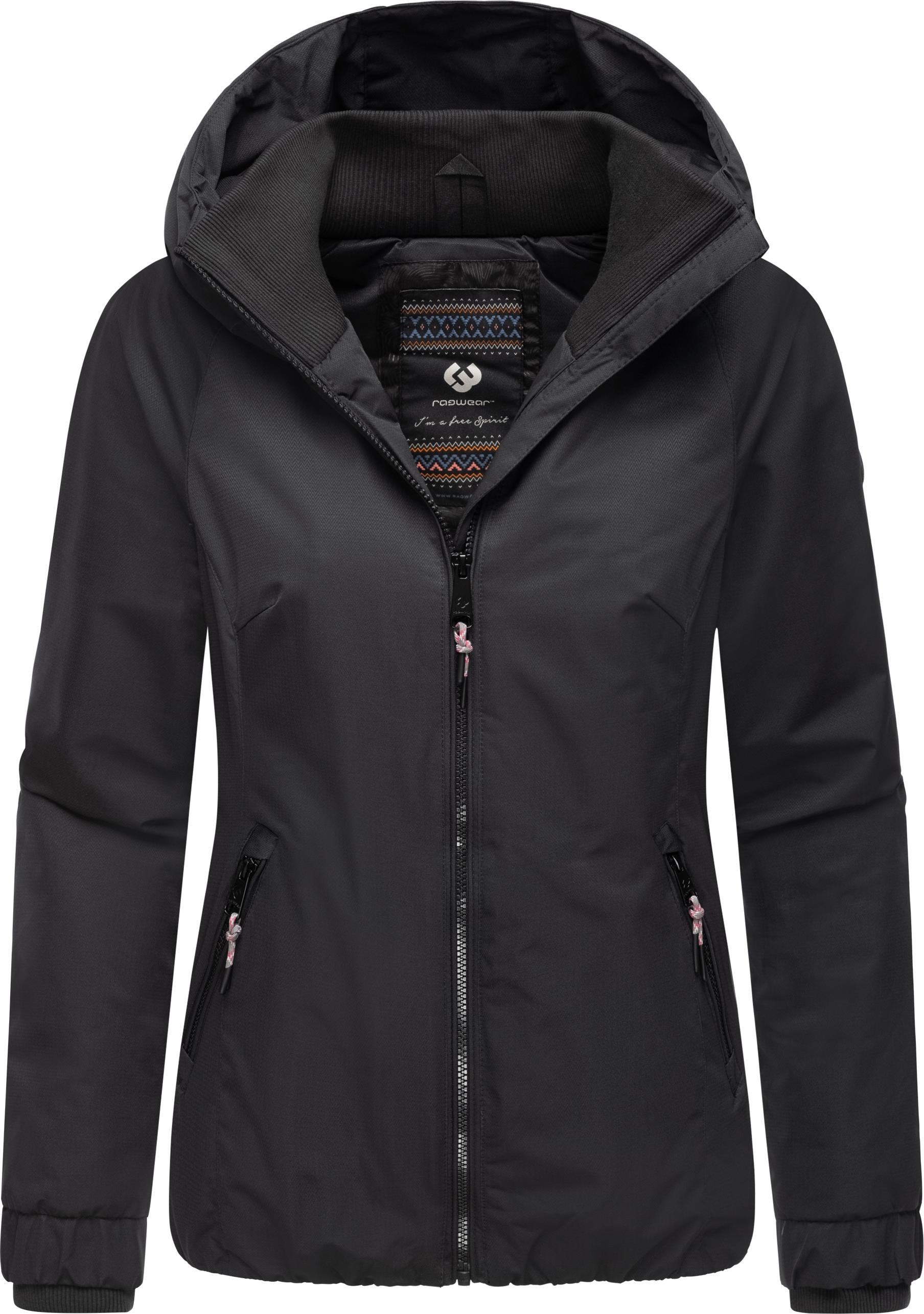 Winterjacke RAGWEAR "Dizzie Warm Rain", Damen, Gr. XL (42), schwarz, Obermaterial: 100% Polyester; Innenfutter: 100% Polyester; Wattierung: 100% Polyester, Basic, figurumspielend hüftbedeckend, Ärmel ohne Ärmelschlitz Rippbündchen mit Gummizug, Jacken Win 3