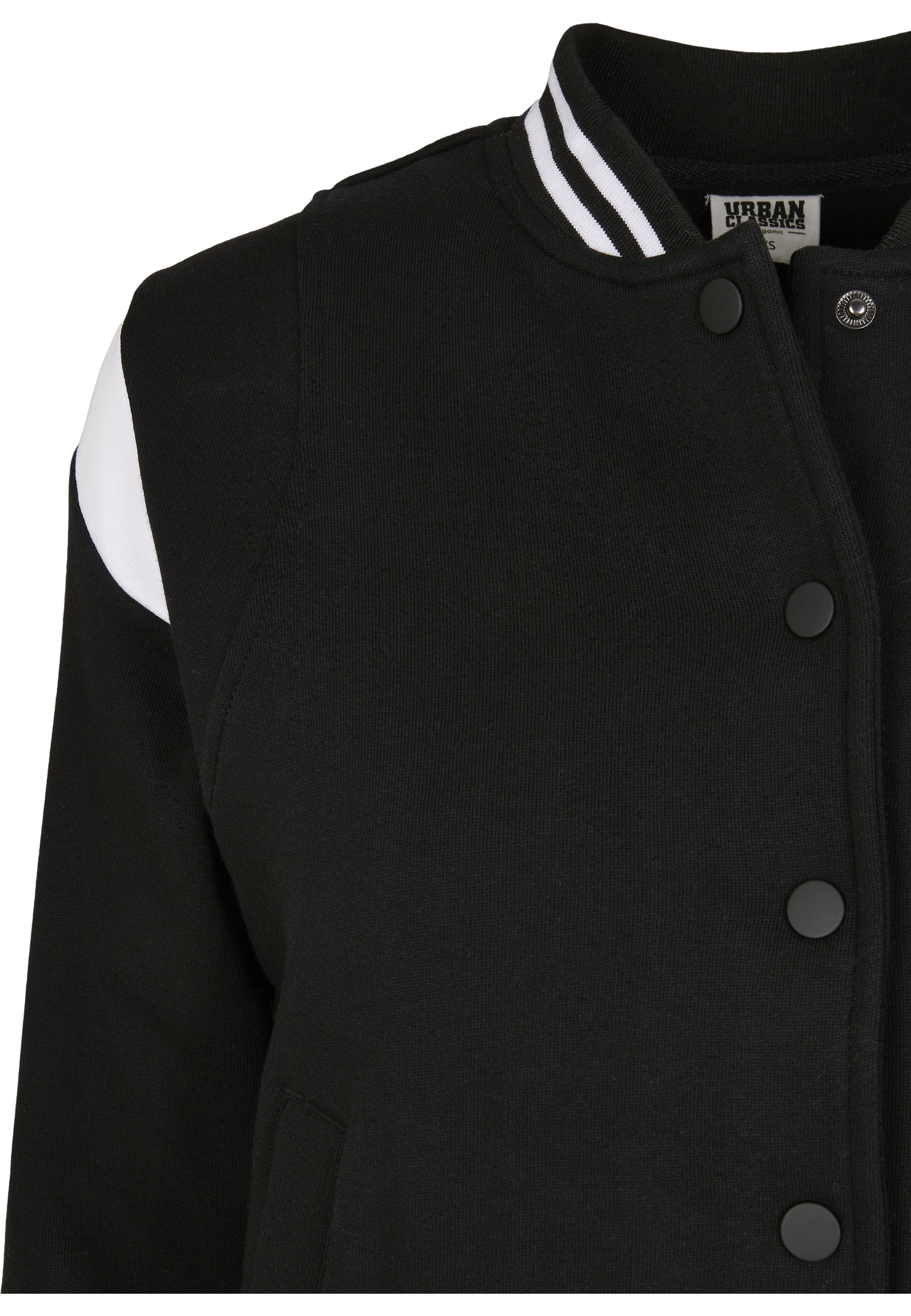 URBAN CLASSICS Collegejacke »Urban Classics Damen Ladies Organic Inset College Sweat Jacket« 1 Stk. tlg. ohne Kapuze