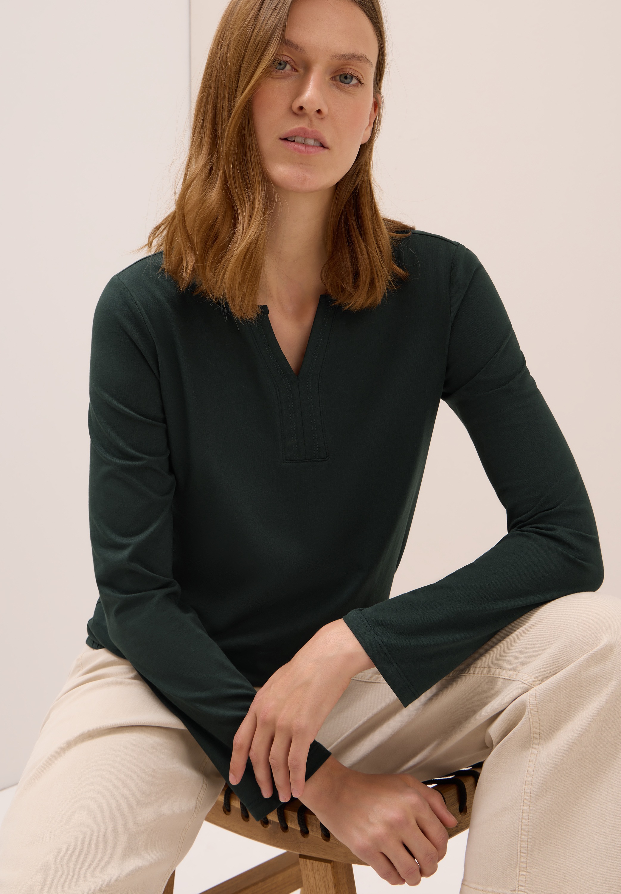 Cecil Tunikashirt Split Neck, unifarben günstig online kaufen