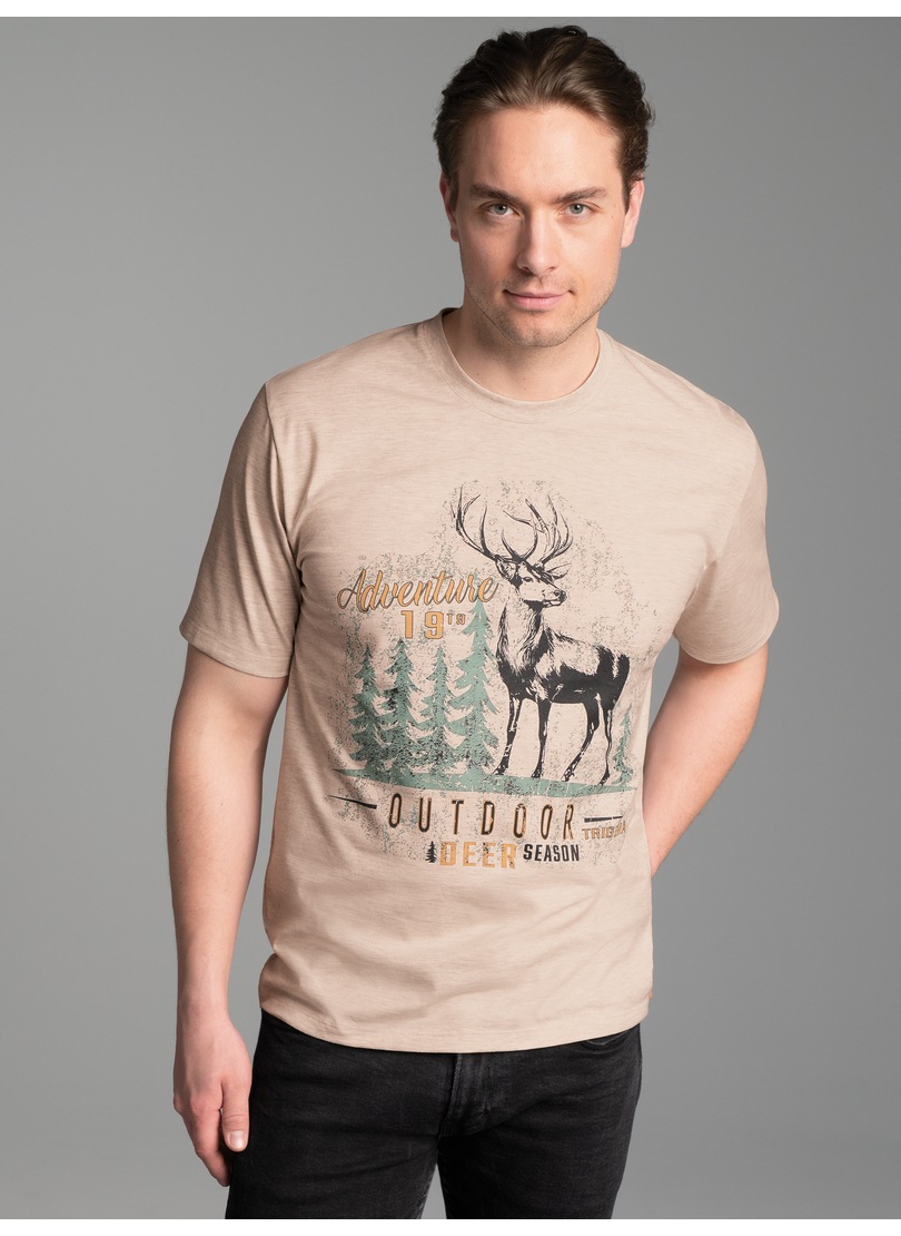 Trigema T-Shirt »TRIGEMA T-Shirt mit großem Hirsch-Printmotiv«, (1 tlg.)