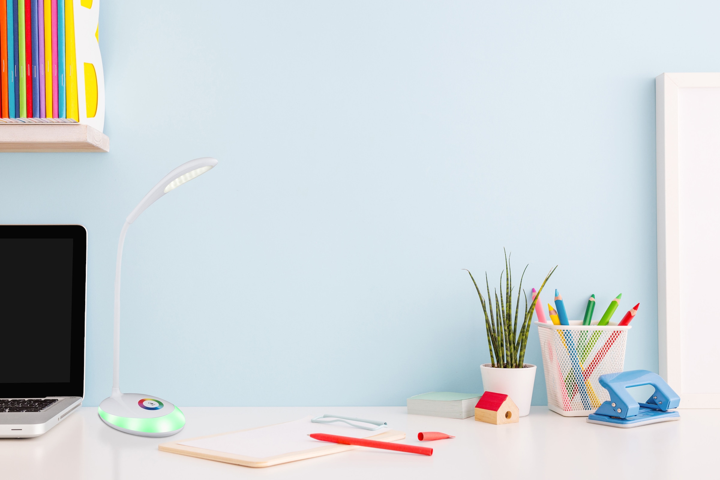 GLOBO LIGHTING LED Tischleuchte »MINEA«, Leuchtmittel LED-Modul | LED fest integriert, Tischlampe/Arbeitszimmer/Bürotischleuchte/weiß