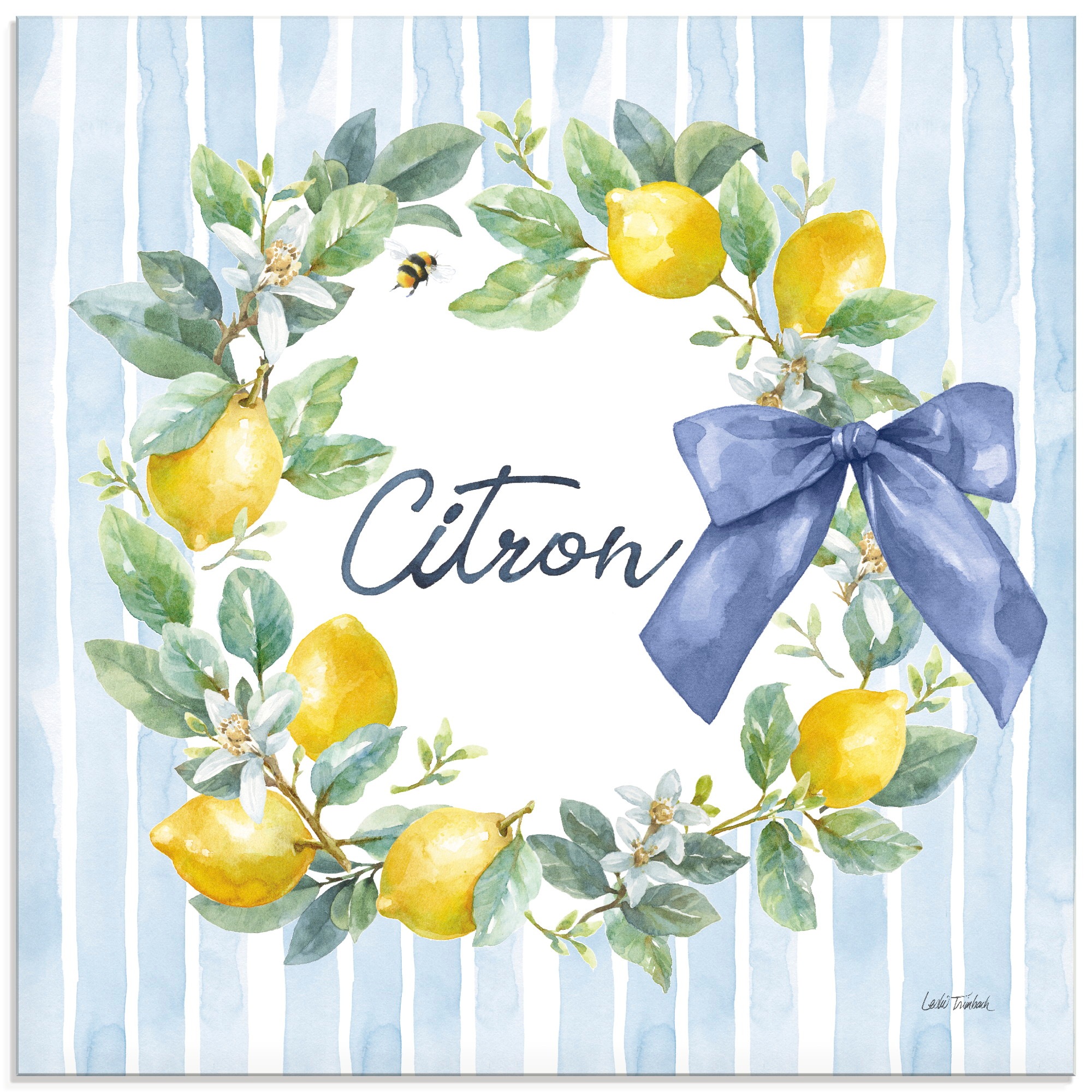 Glasbild ARTLAND "Le Citron III", farbe bild(er): gelb, B:30cm H:30cm, Bilder, in verschiedenen Größen