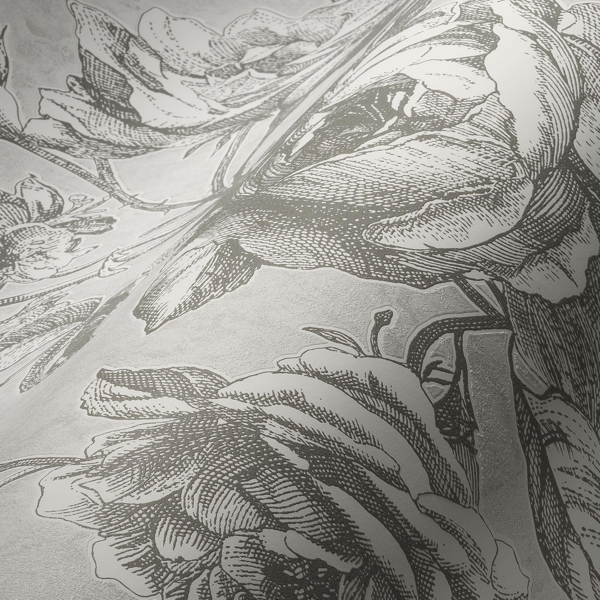 LIVING WALLS Vliestapete "My Home My Spa", B/L: 0,53mm x 10mm, Rollen:, grau, Wohnzimmer, Tapeten, Floral Tapete Blumen Tapeten Wohnzimmer