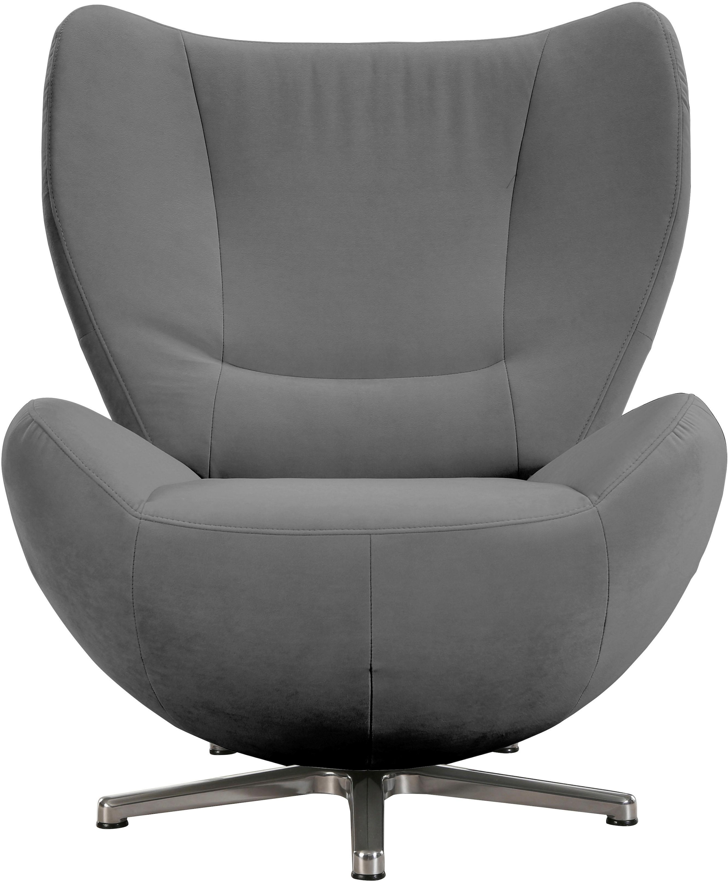 TOM TAILOR HOME Loungesessel »TOM BAUR PURE«, | in Chrom Metall-Drehfuß mit