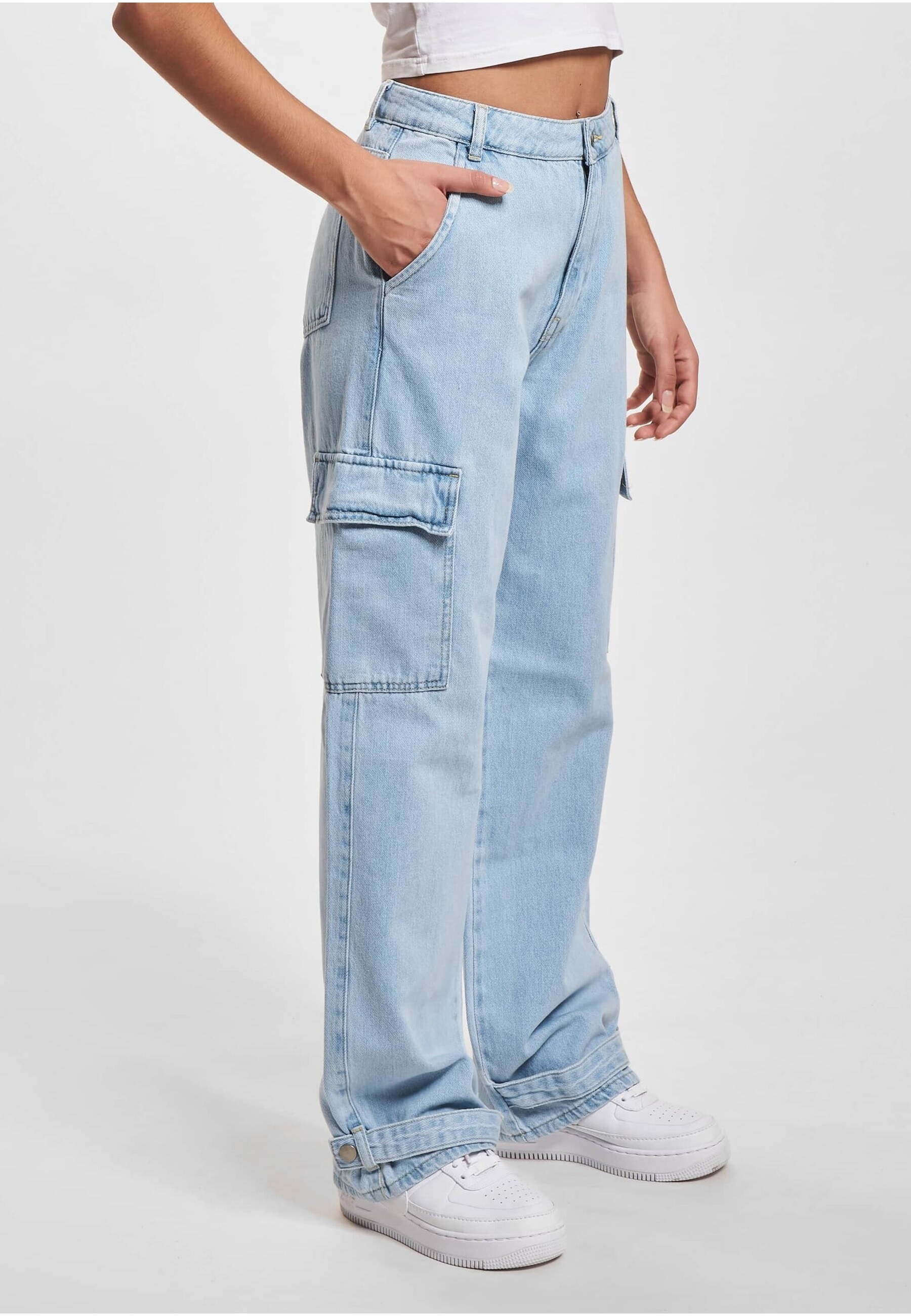 DEF Stoffhose "DEF Damen DEF Cargo Pants Denim" günstig online kaufen