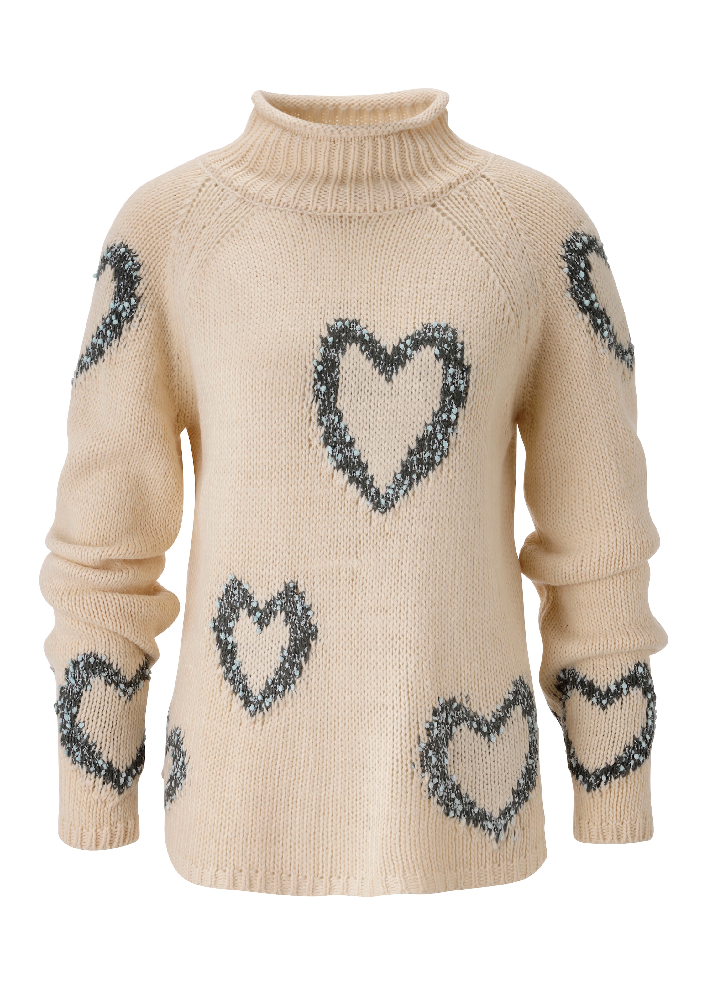 Aniston CASUAL Strickpullover, mit eingestrickten Herzen - NEUE KOLLEKTION