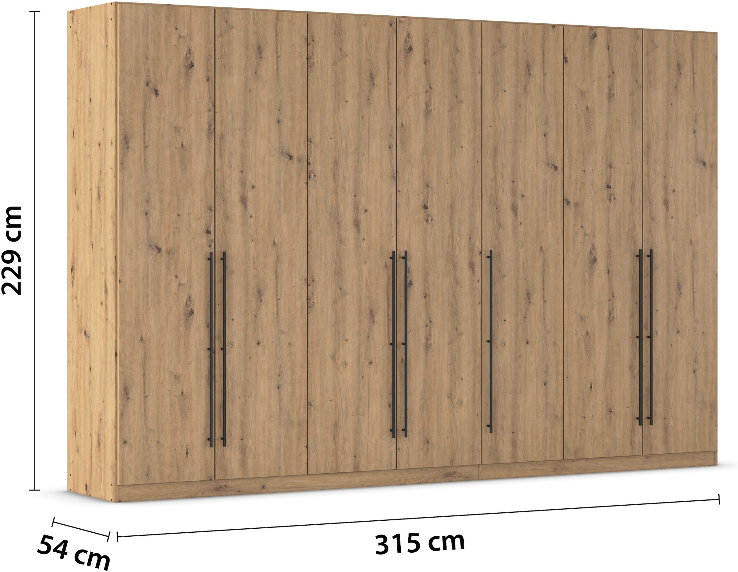 rauch Kleiderschrank, (in 3 verschiedenen Ausstattungen BASIC/CLASSIC/PREMIUM), mit hochwertigen Stangengriffen in Schwarz aus Metall MADE IN GERMANY
