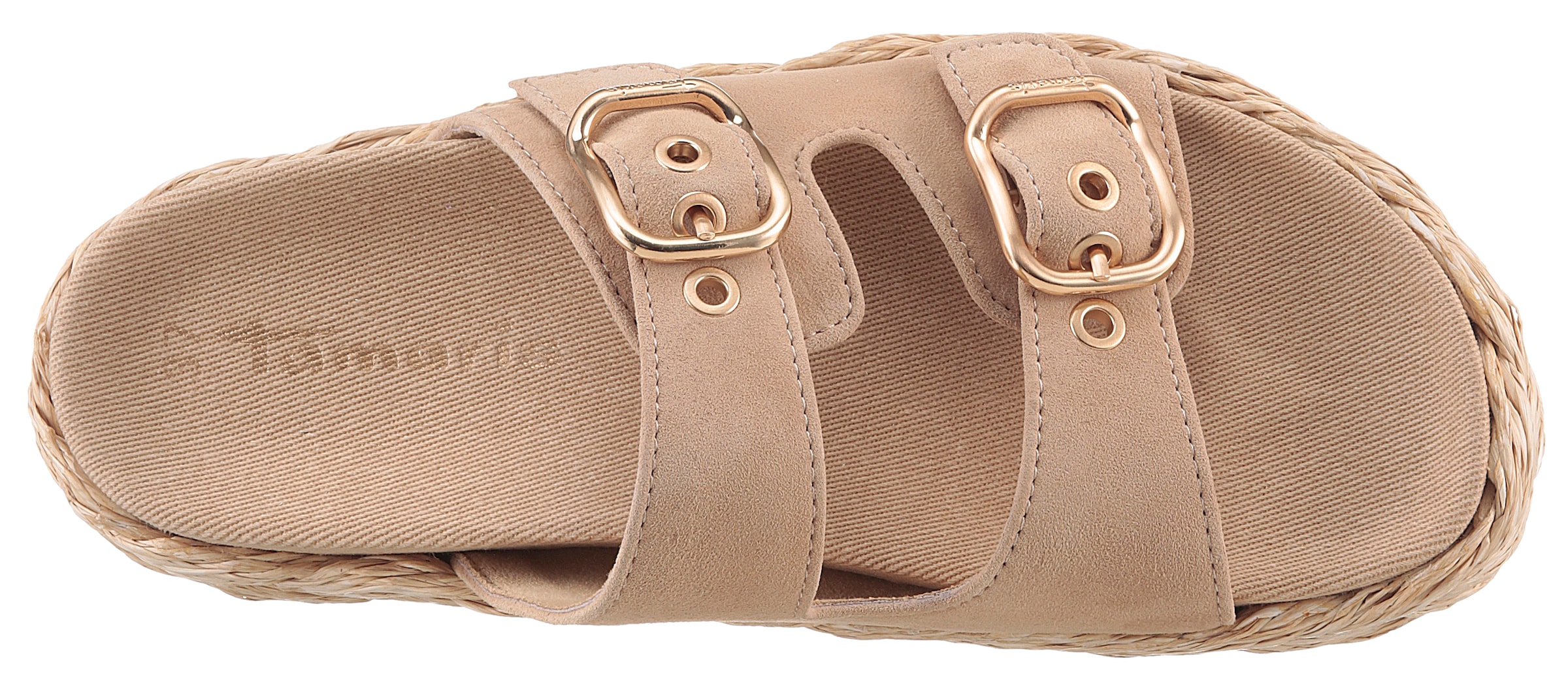 Tamaris Pantolette, Plateaus, Sommerschuh, Strandschuh mit vorgeformtem Fußbett