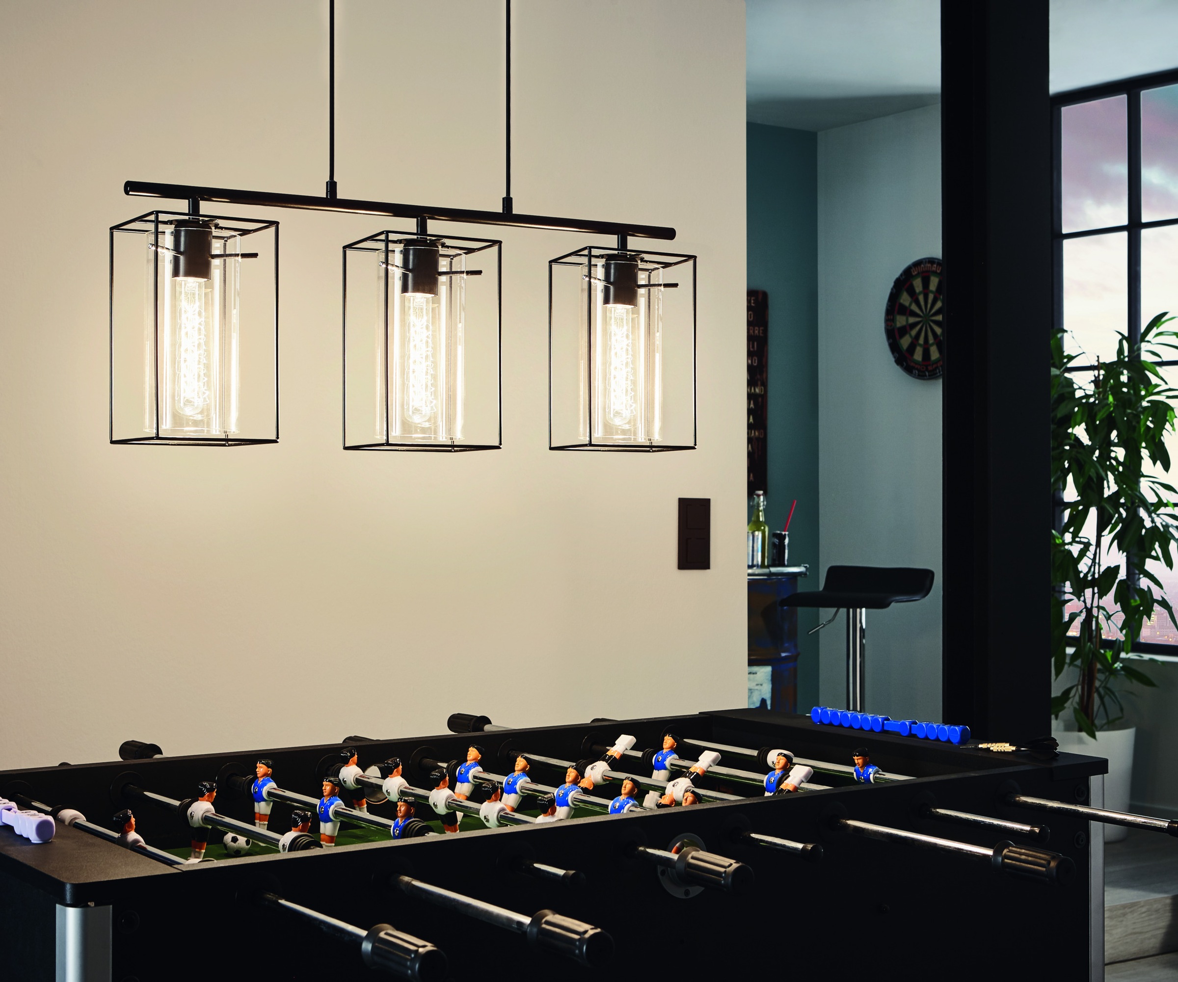 EGLO Hängeleuchte »LONCINO Pendellampe - Stahl - E27 - 3X60W - IP20« E27 1 Stk. Hängelampe, Deckenlampe, Wohnzimmer, Esszimmer, L74,5 x B15 x H110 cm