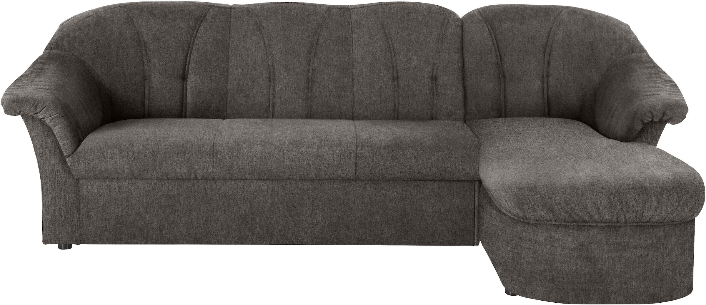 DOMO collection Ecksofa "Pegnitz, elegante Rückensteppung, kompakte Stellmaße 238/141cm, L-Form" wahlweise mit Bettfunktion