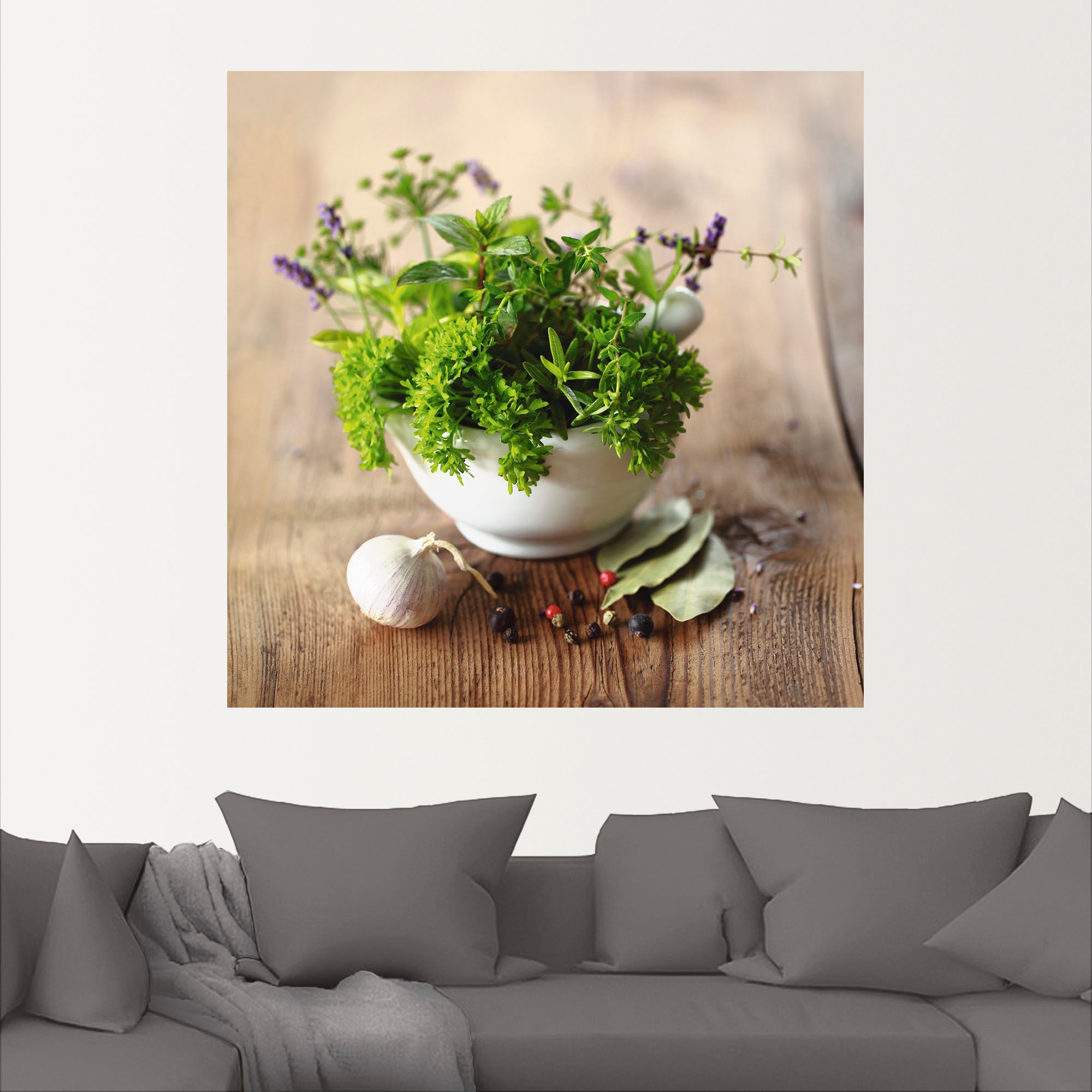 Artland Wandbild »Verschiedene Kräuter - Küche«, Arrangements, (1 St.), als Alubild, Outdoorbild, Leinwandbild, Poster, Wandaufkleber