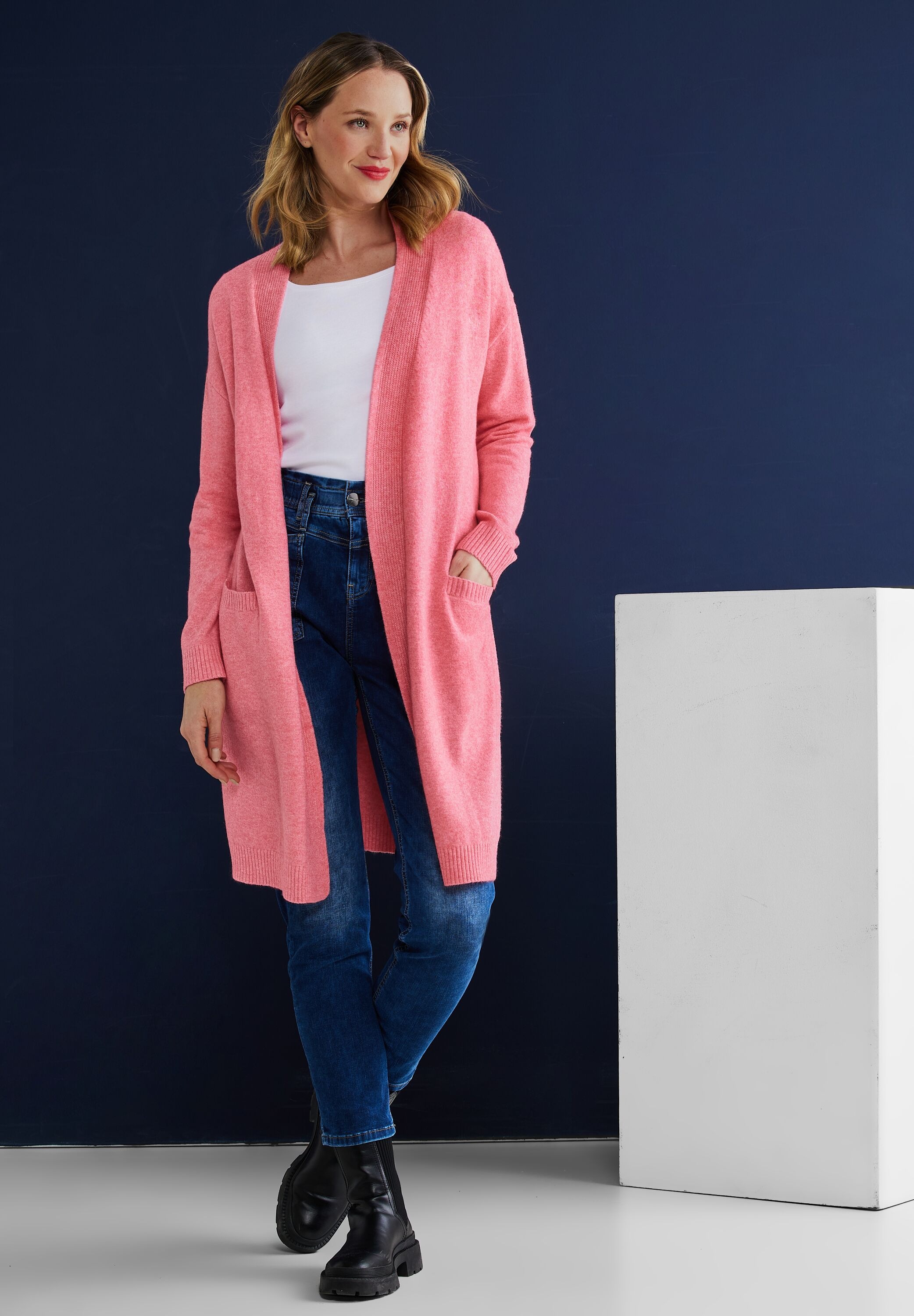 STREET ONE Strickjacke, in Melange Optik