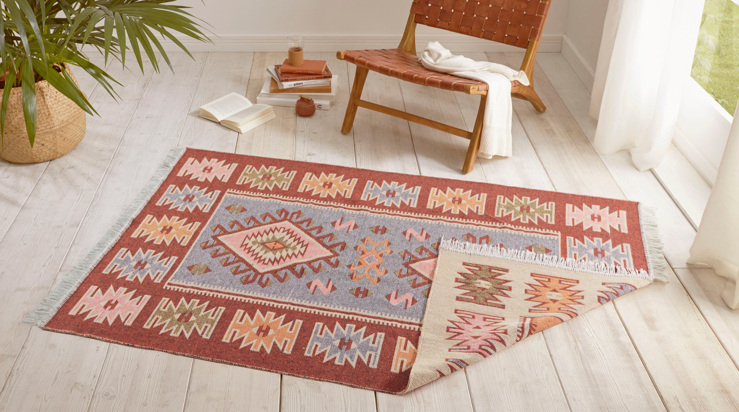 HANSE Home Teppich mit BAUR Wendbar »Yamuna«, Fransen, rechteckig, Look, | Kelim kaufen Boho, Baumwolle 100% recycelte