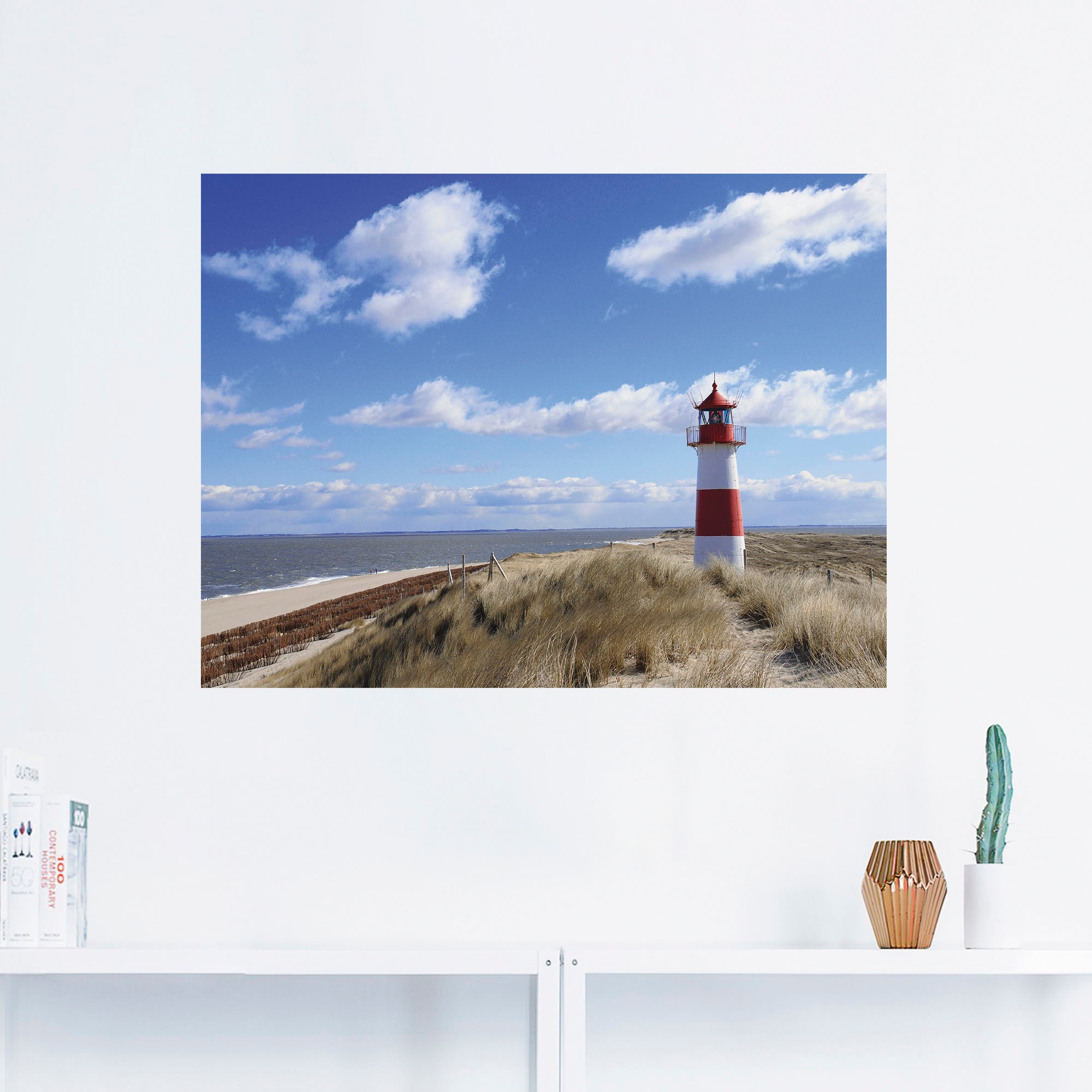 Artland Leinwandbild »Leuchtturm Sylt«, Gebäude, (1 St.), auf Keilrahmen gespannt