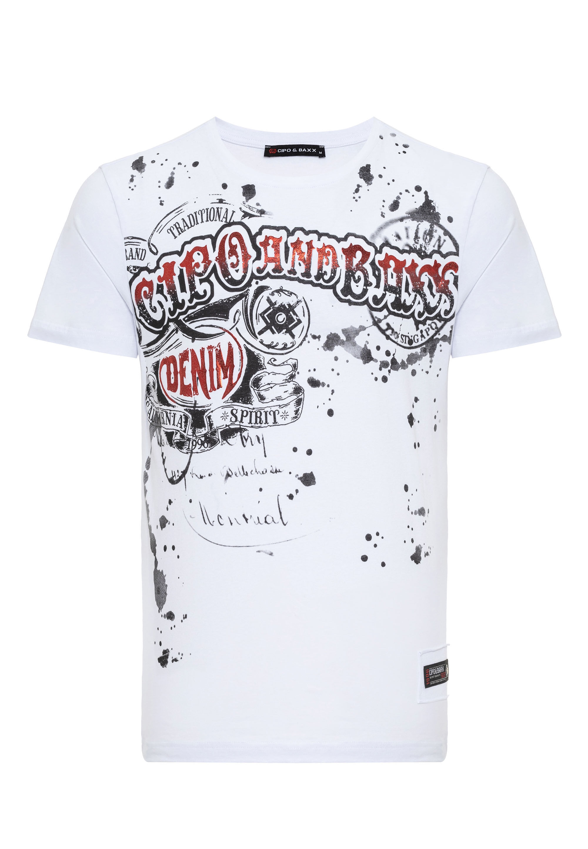 Cipo & Baxx T-Shirt »T-Shirt«, mit Rundhalsausschnitt