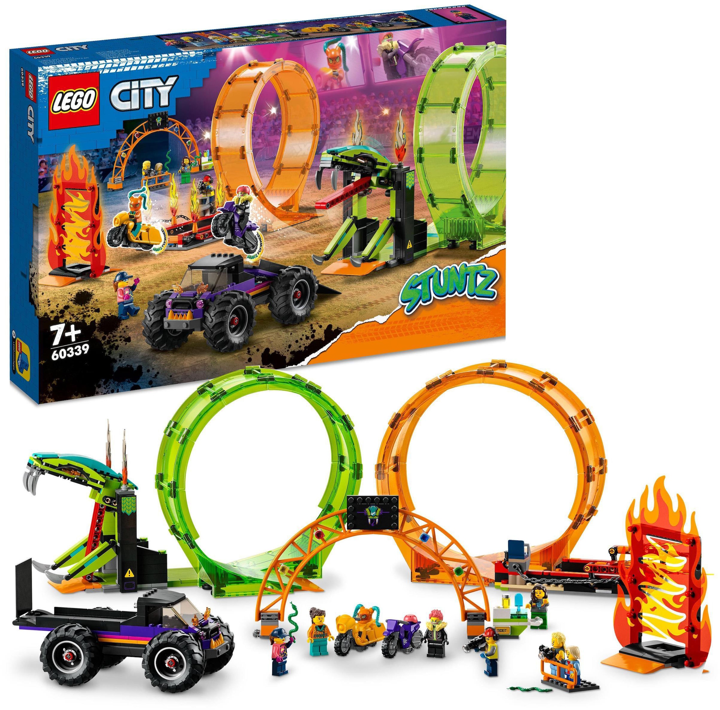LEGO® Konstruktionsspielsteine »Stuntshow-Doppellooping (60339), LEGO® City Stuntz«, (598 St.), Made in Europe