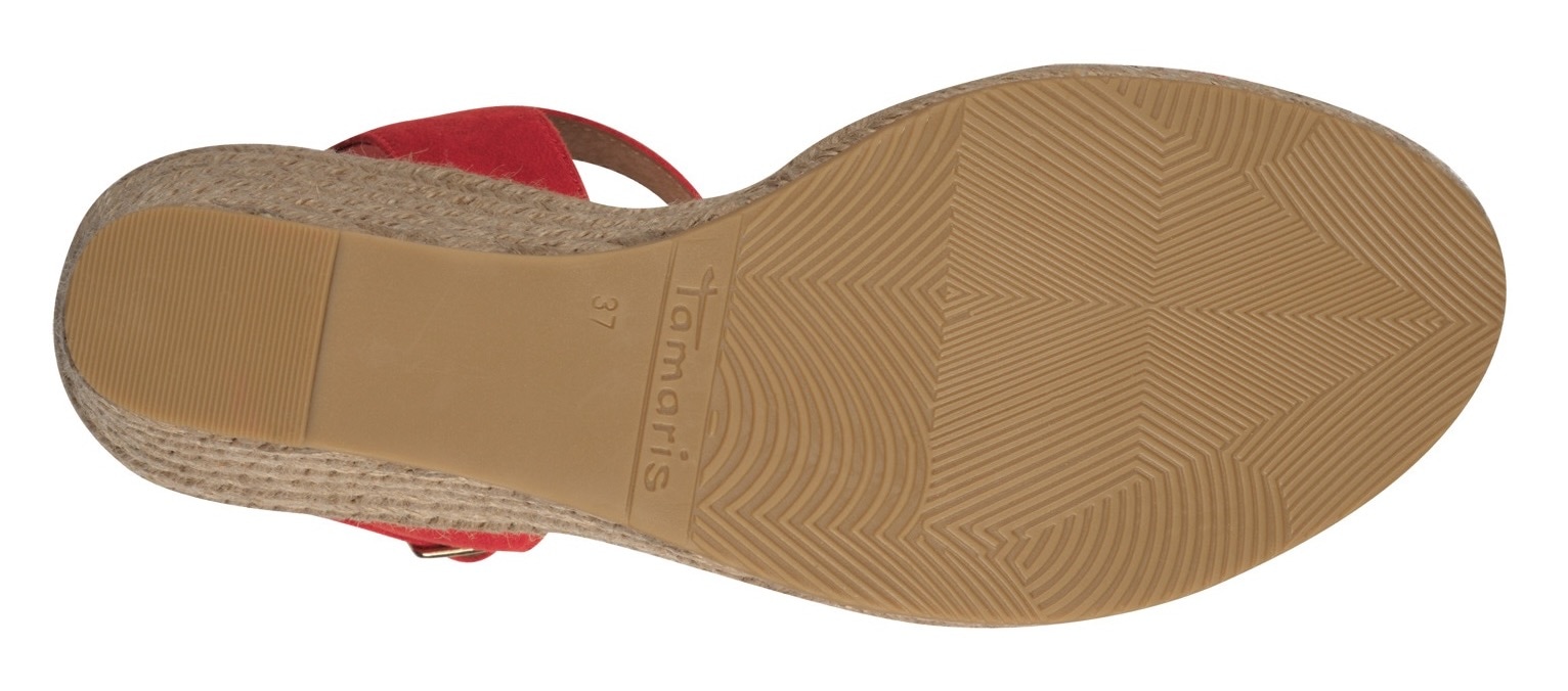 Tamaris Keilsandalette, Sommerschuh, Sandale, Keilabsatz, mit verstellbarem Riemchen