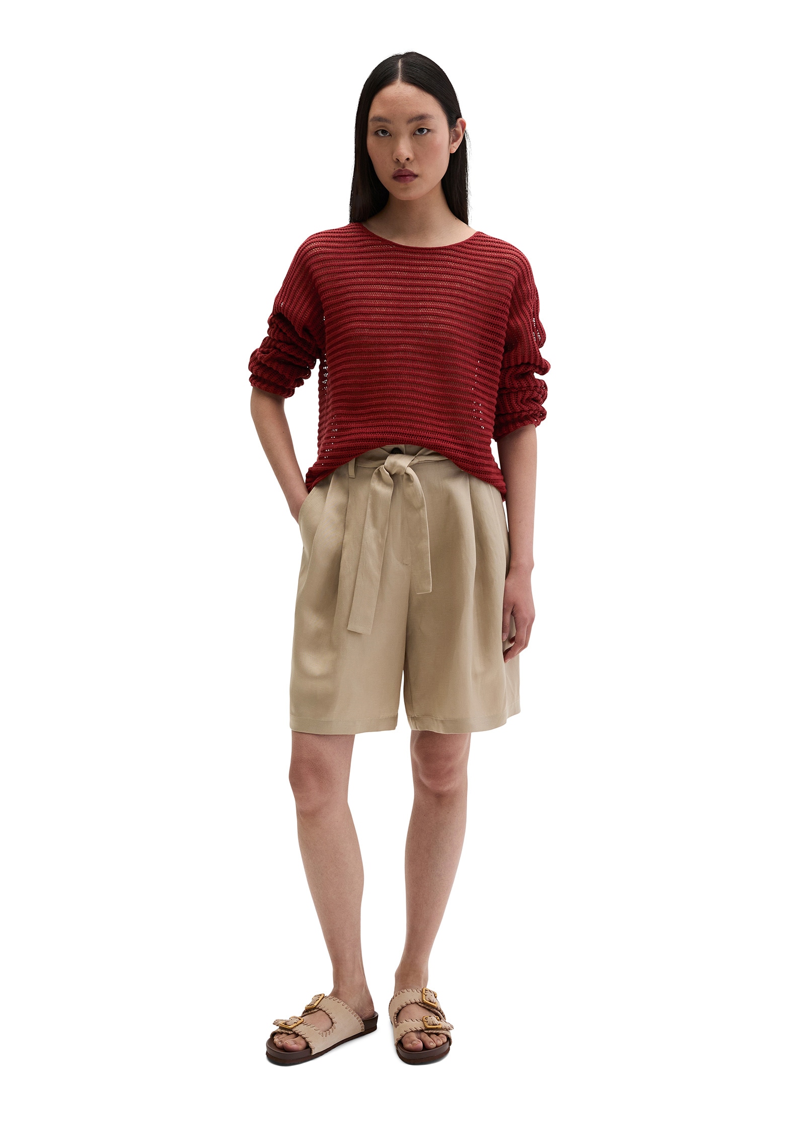 Marc O'Polo Strickpullover »aus Bio-Baumwolle-Leinen-Mix«