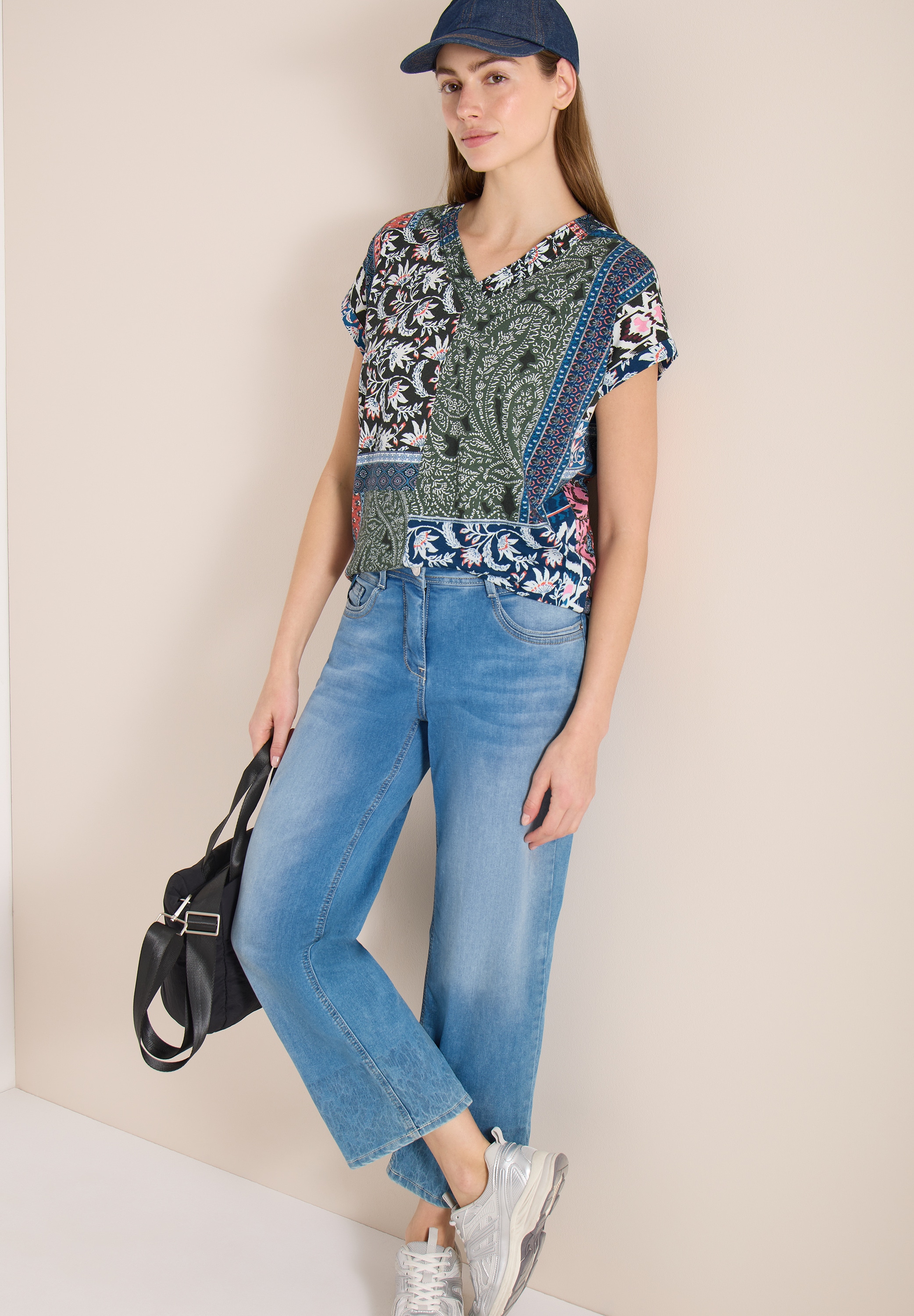 Cecil T-Shirt mit V-Ausschnitt günstig online kaufen