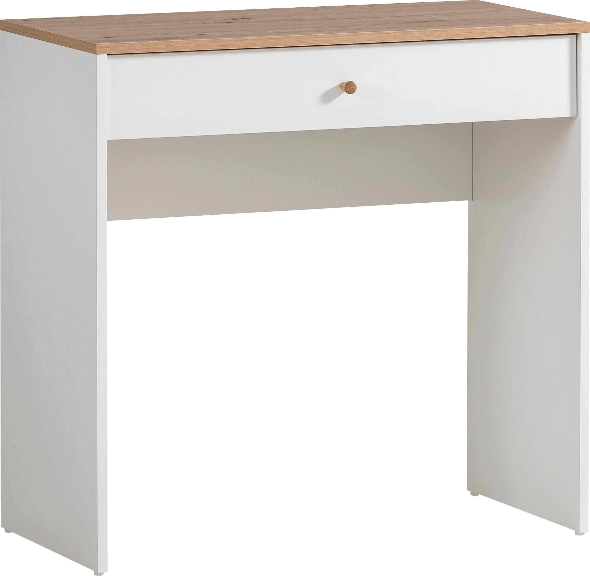 "Schminktisch SCHILDMEYER ""Hilda, Schminktisch, Made in Germany, B: 80 cm"", weiß (mattweiß, artisaneichefarben, mattweiß, artisaneichefarben)