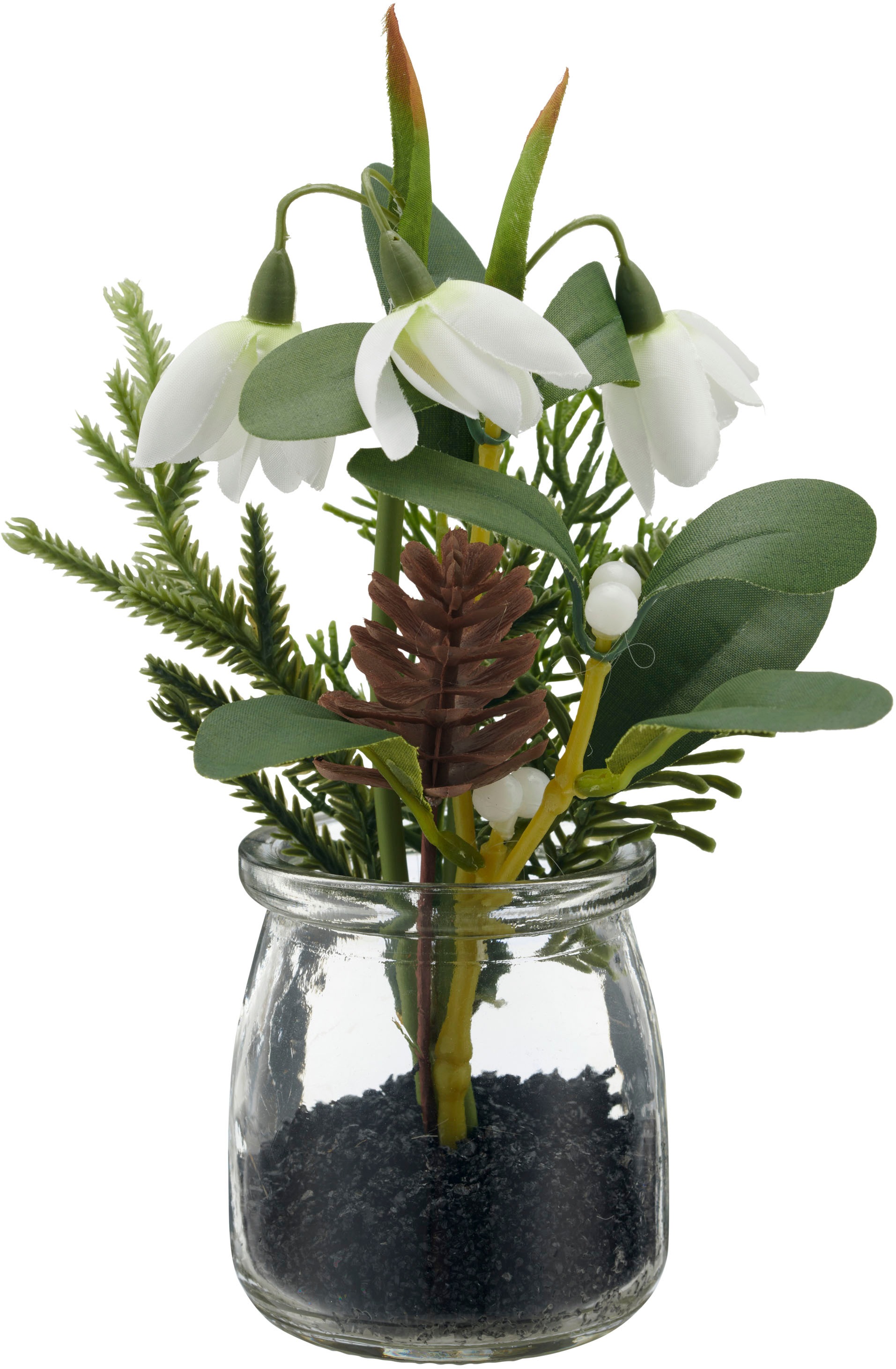 Thumbnail - Creativ green Winterliche Kunstpflanze "Schneeglöckchen und Christrose" im attraktiven Glasgefäß