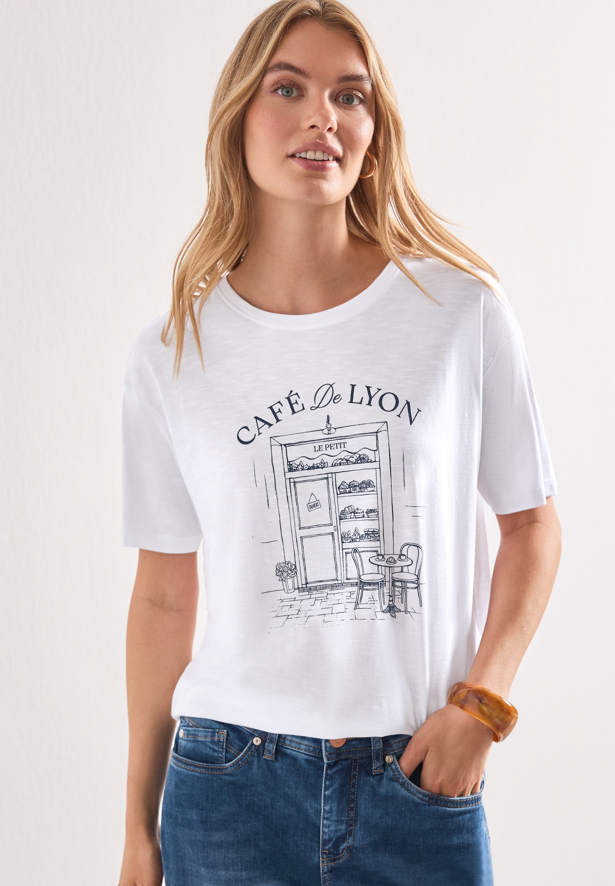 STREET ONE T-Shirt mit Rundhalsausschnitt