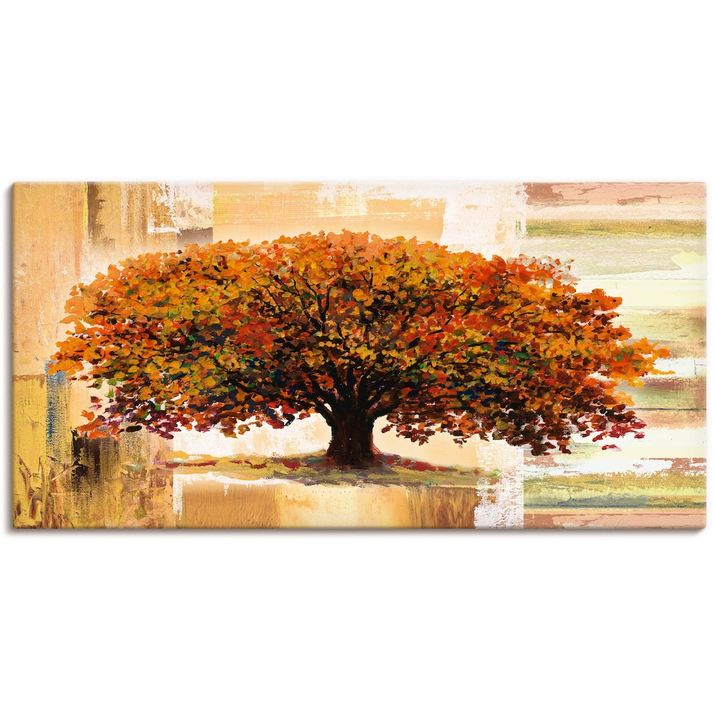 Artland Wandbild »Herbstbaum auf abstraktem Hintergrund«, Bäume, (1 St.)