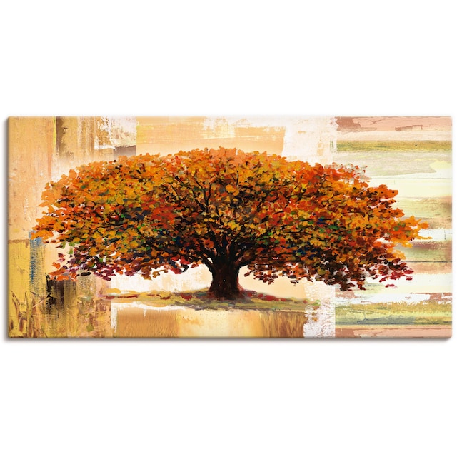 Artland Wandbild »Herbstbaum auf abstraktem Hintergrund«, Bäume, (1 St.),  als Alubild, Leinwandbild, Wandaufkleber oder Poster in versch. Größen  kaufen | BAUR