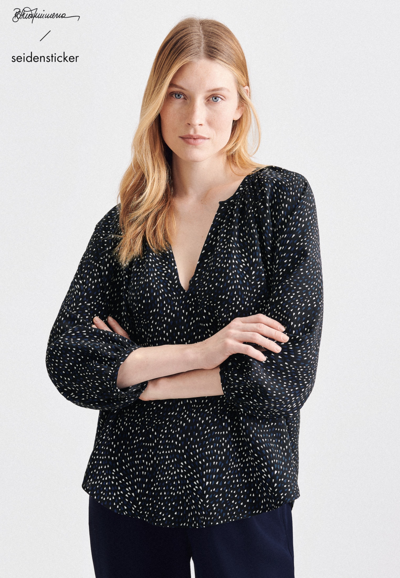 seidensticker "Schwarze Rose" 3/4-Arm Rundhals Druck günstig online kaufen