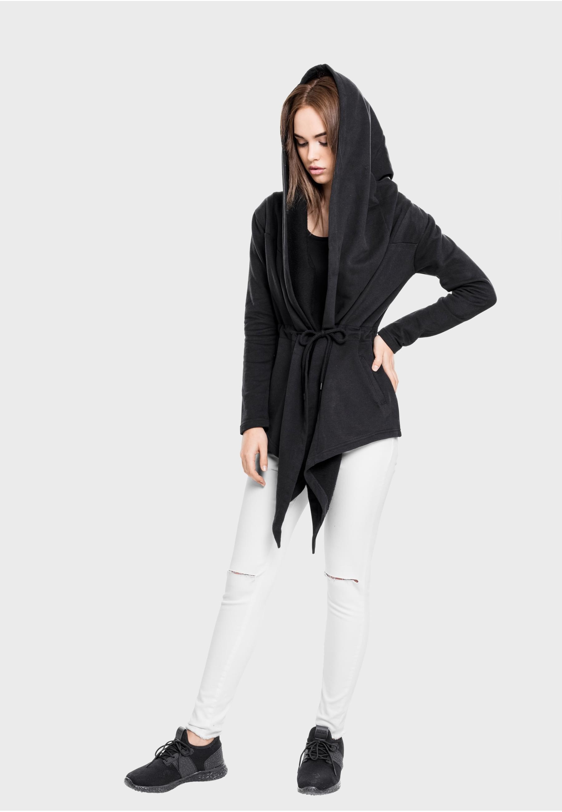 URBAN CLASSICS Strickjacke »Urban Classics Damen Ladies Hooded Sweat Cardigan« 1 Stk.
