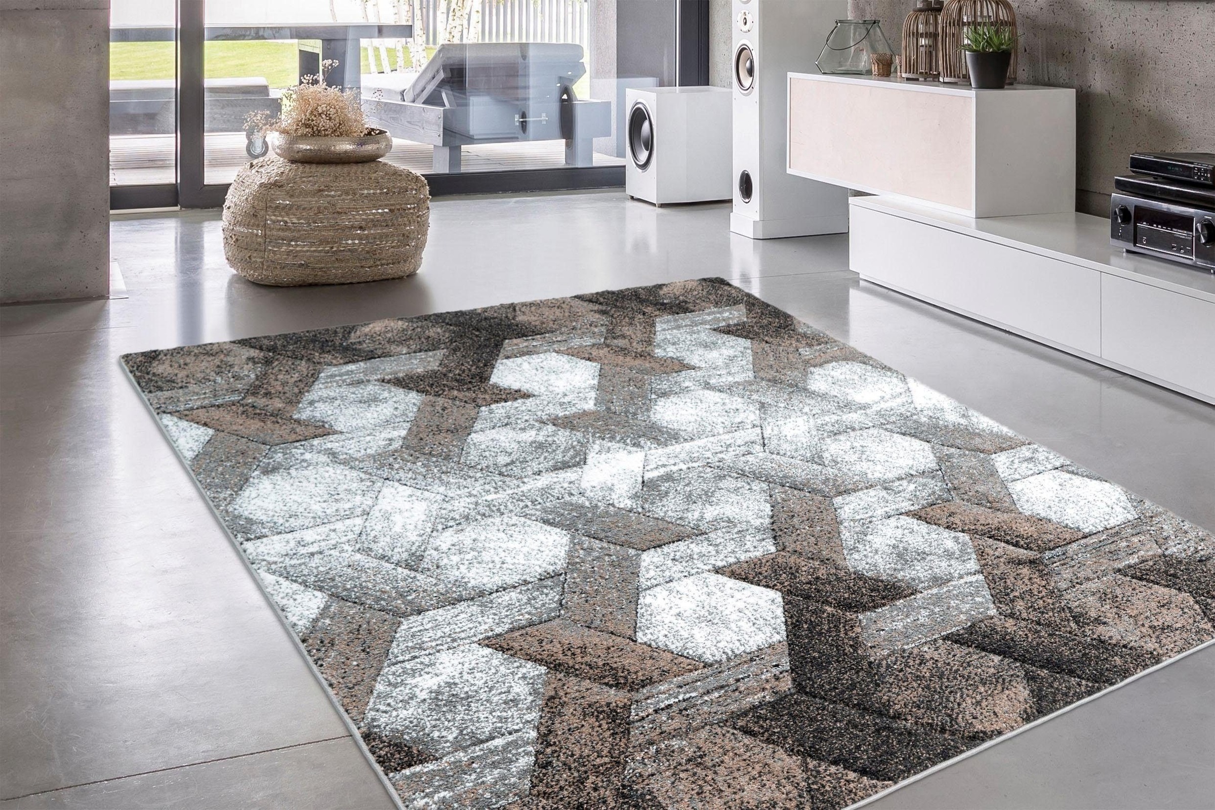 calo-deluxe Teppich »Astro 301«, rechteckig, 14 mm Höhe, Kurzflor, Wohnzimmer