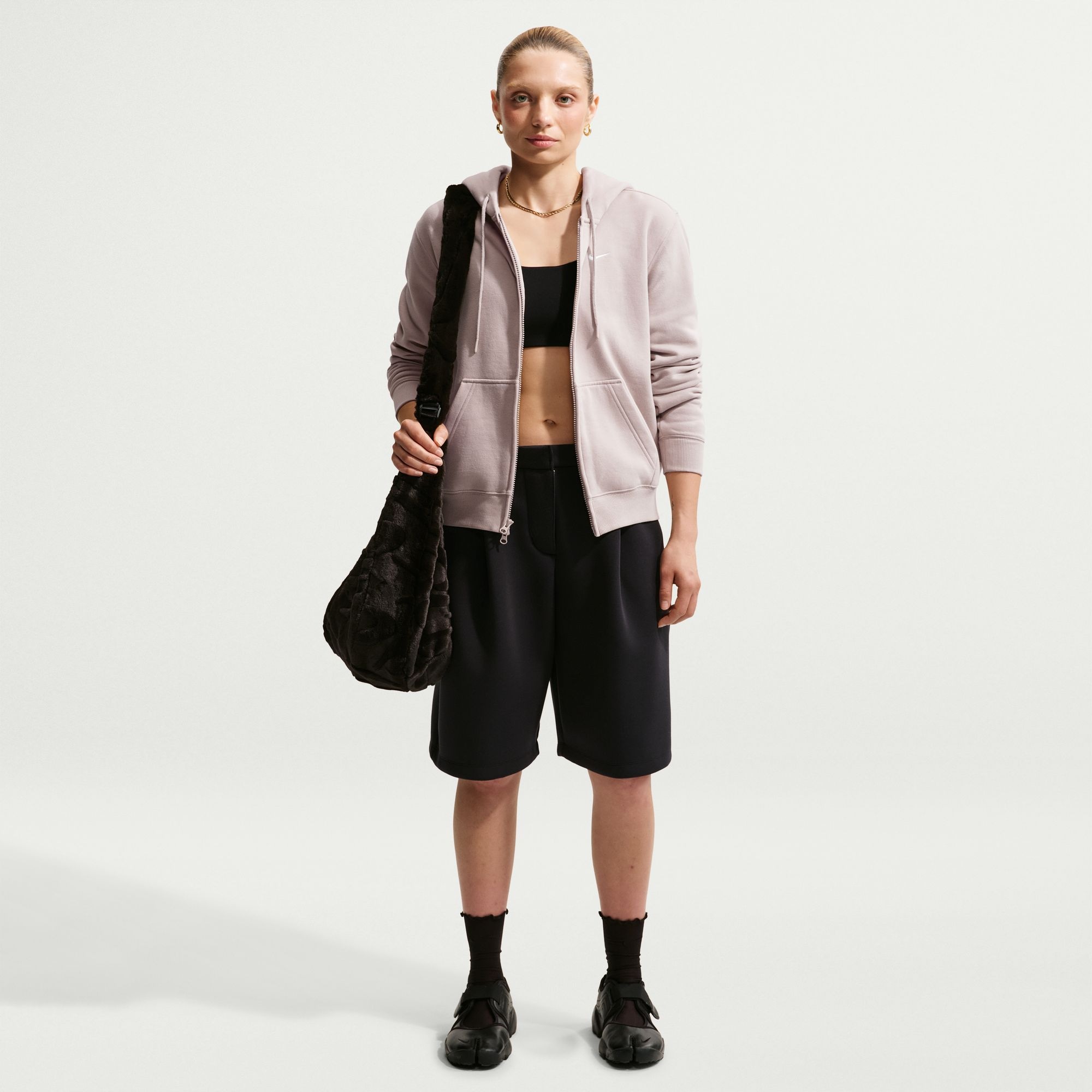 Nike Sportswear Kapuzensweatjacke »W NK STDO FLC MW STD FZ HDY« mit Kapuze, Langarm, aus angerauter Sweatware
