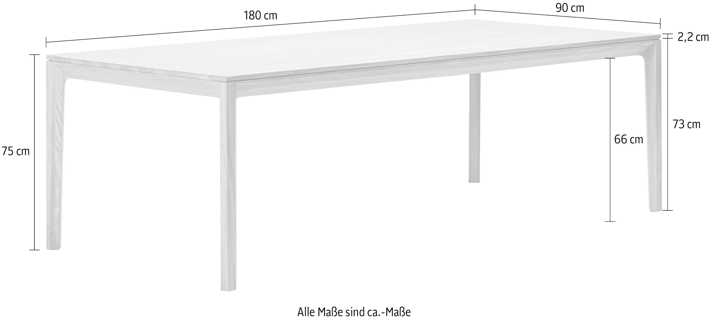 whiteoak Esstisch, (5 St.), extravagantes Design in hochwertiger Qualität