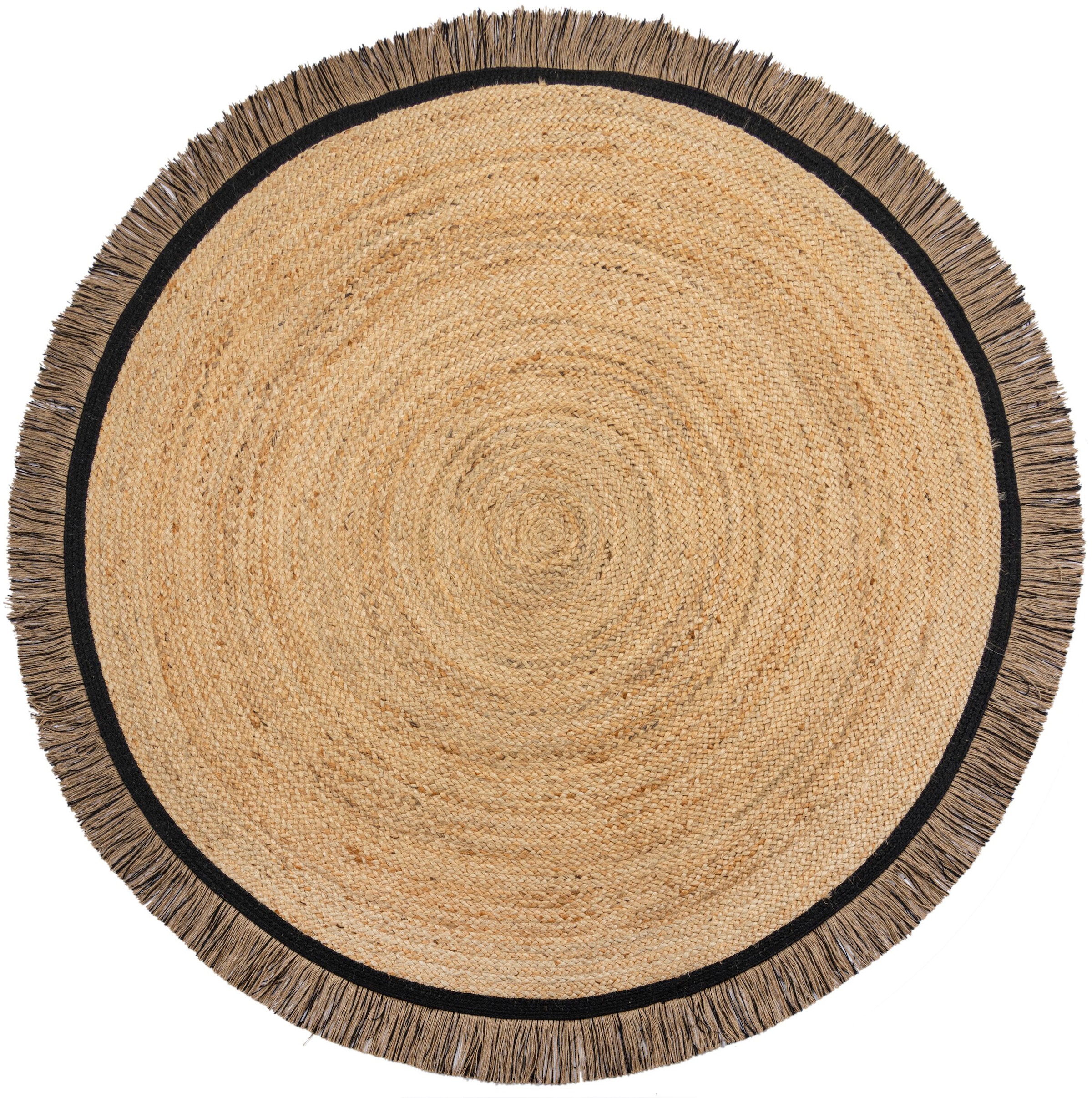 FLAIR RUGS Teppich »KAHANA«, rund, 2 mm Höhe, Handgemacht
