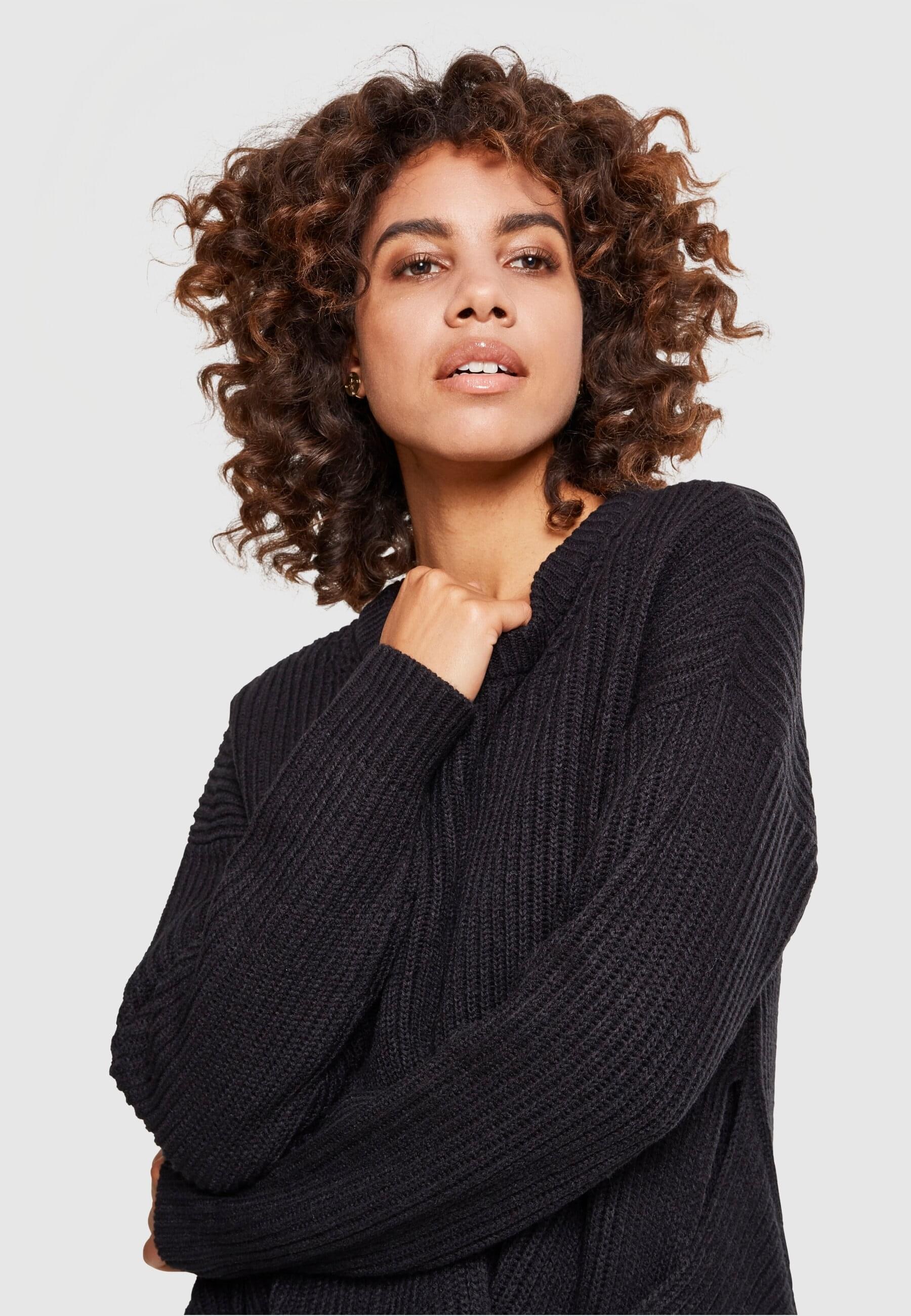 URBAN CLASSICS Rundhalspullover »Urban Classics Damen Ladies Wrapped Sweater«, (1 tlg.)
