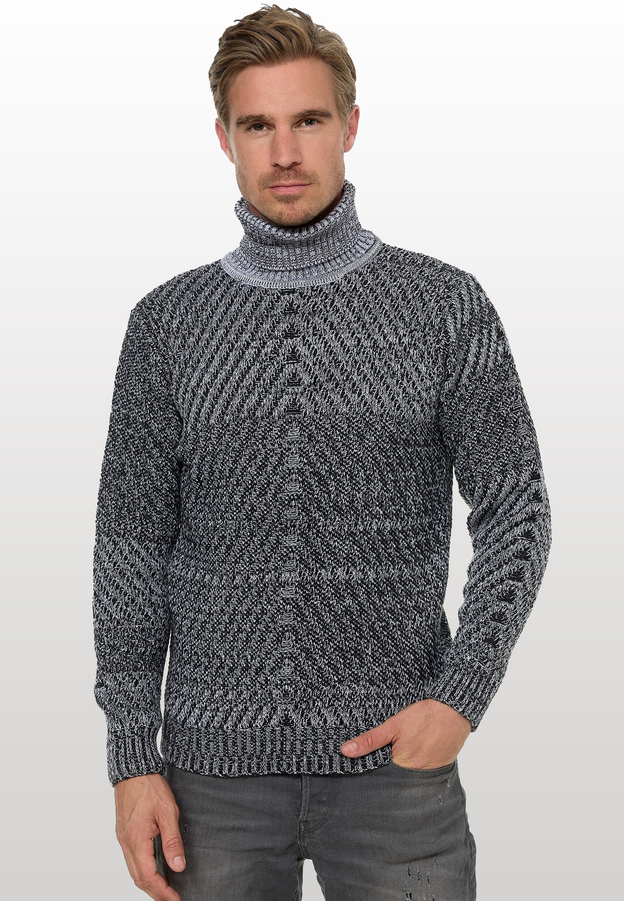 Rusty Neal Strickpullover, im angesagten Kontrast-Design