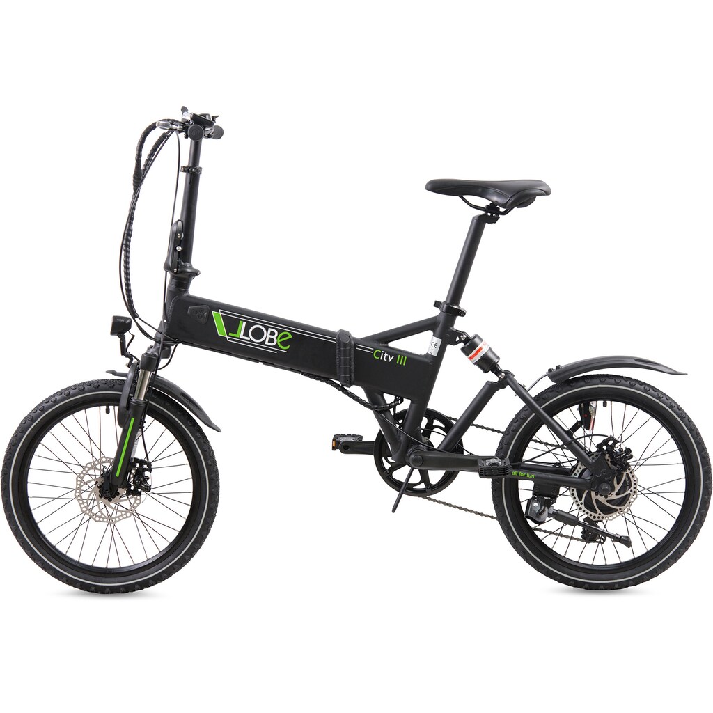 LLobe E-Bike »City III schwarz«, 7 Gang, Shimano, Heckmotor 250 W